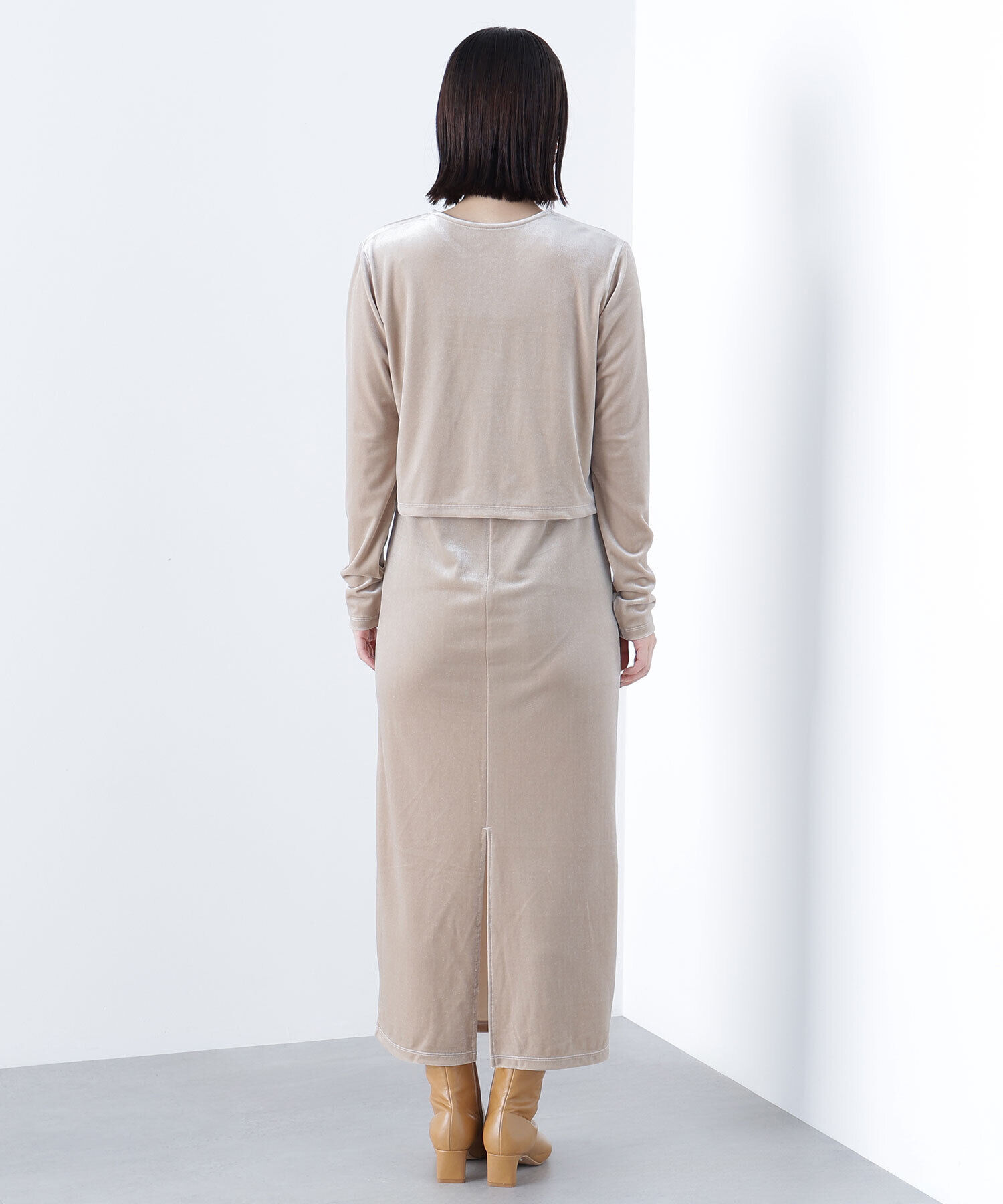  「ベロアカーデ＆キャミワンピース」|ワンピース|