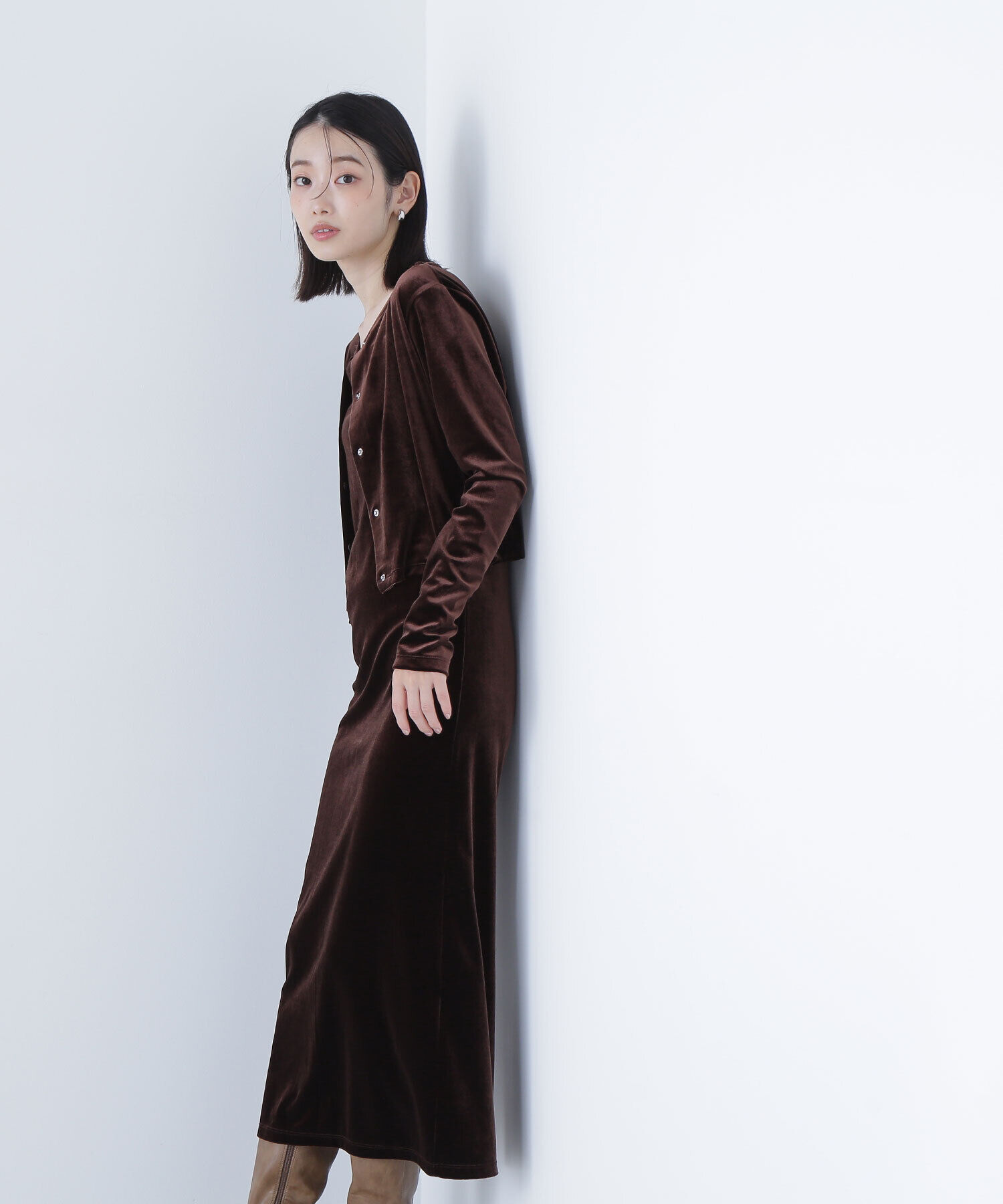  「ベロアカーデ＆キャミワンピース」|ワンピース|