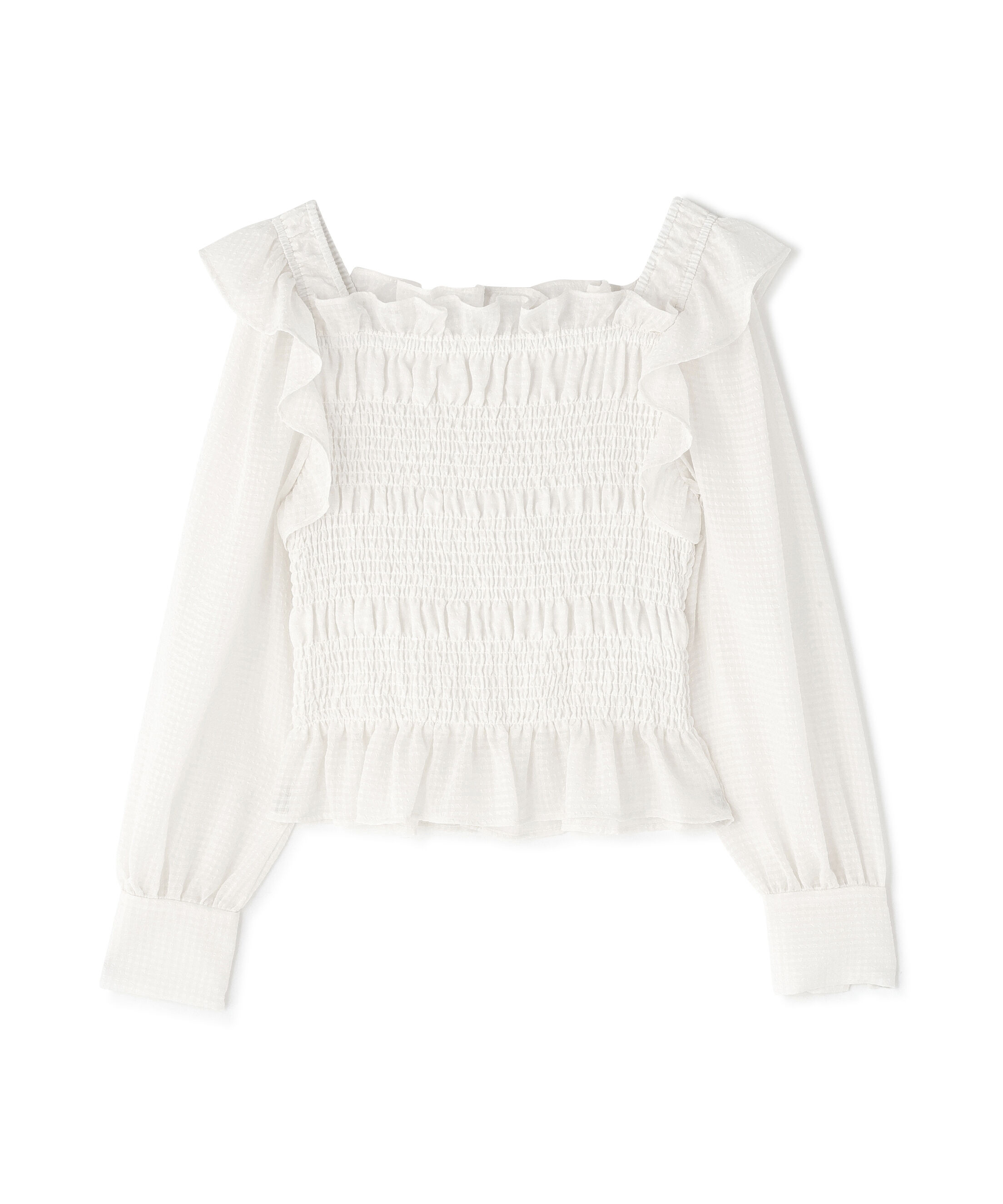  「シアーチェックシャーリングブラウス」|シャツ・ブラウス|