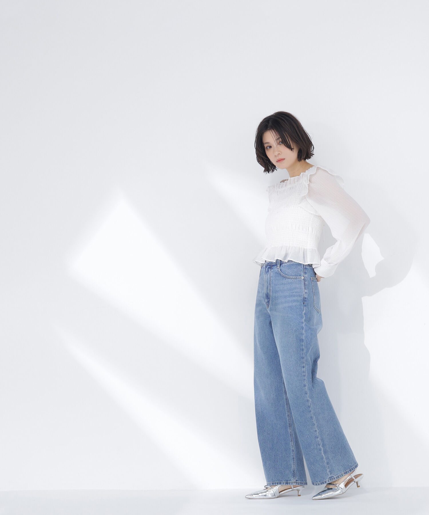  「シアーチェックシャーリングブラウス」|シャツ・ブラウス|