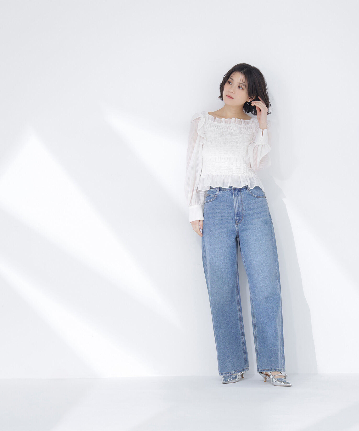  「シアーチェックシャーリングブラウス」|シャツ・ブラウス|