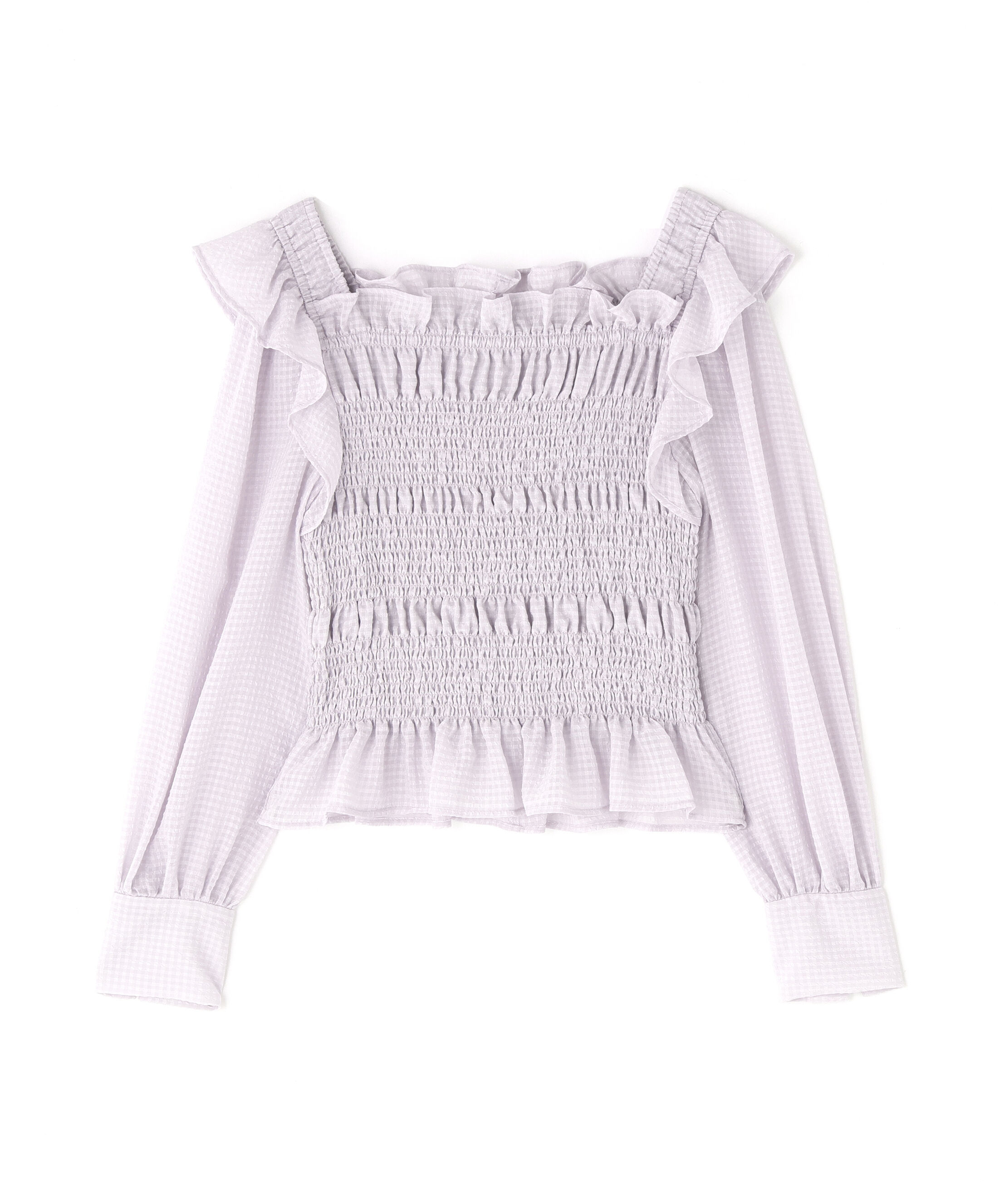  「シアーチェックシャーリングブラウス」|シャツ・ブラウス|