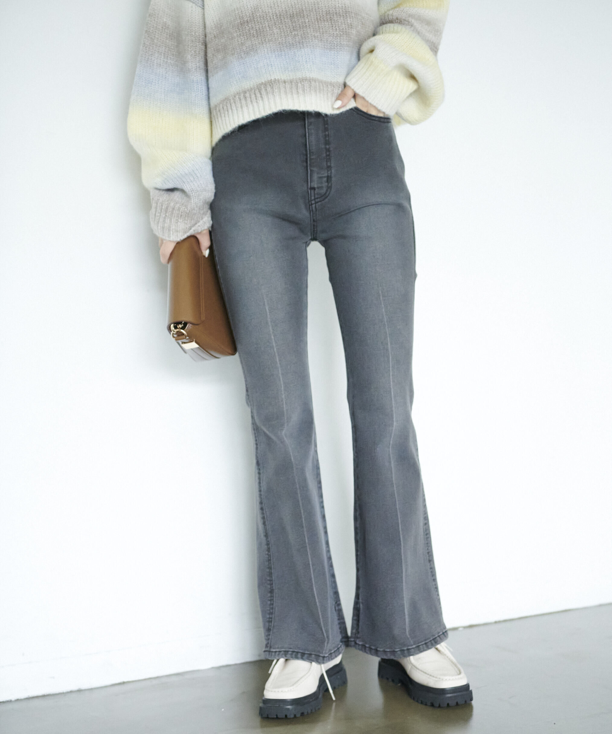  「[Sシリーズ対応商品]内スリットベルボトムデニムパンツ」|その他|