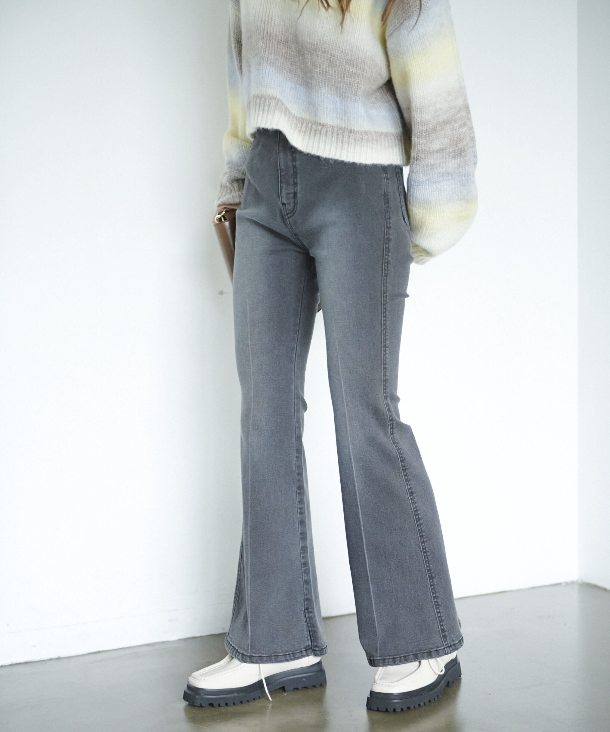  「[Sシリーズ対応商品]内スリットベルボトムデニムパンツ」|その他|