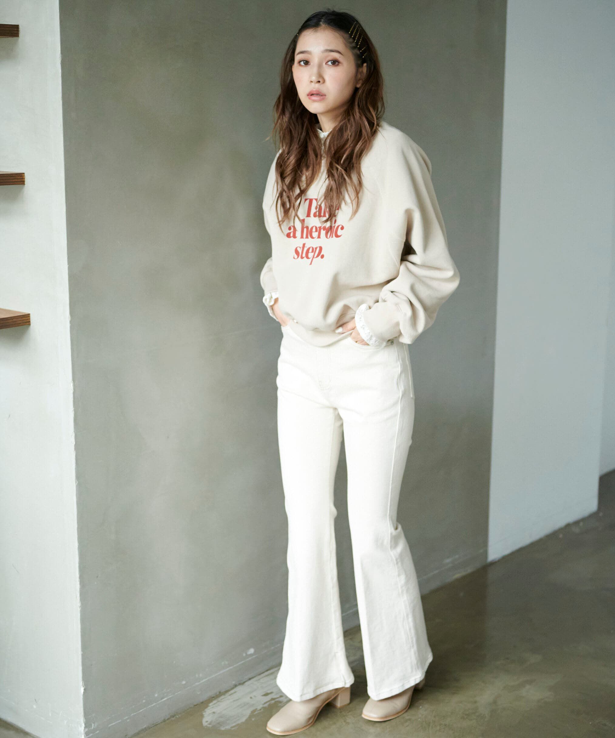  「[Sシリーズ対応商品]内スリットベルボトムデニムパンツ」|その他|