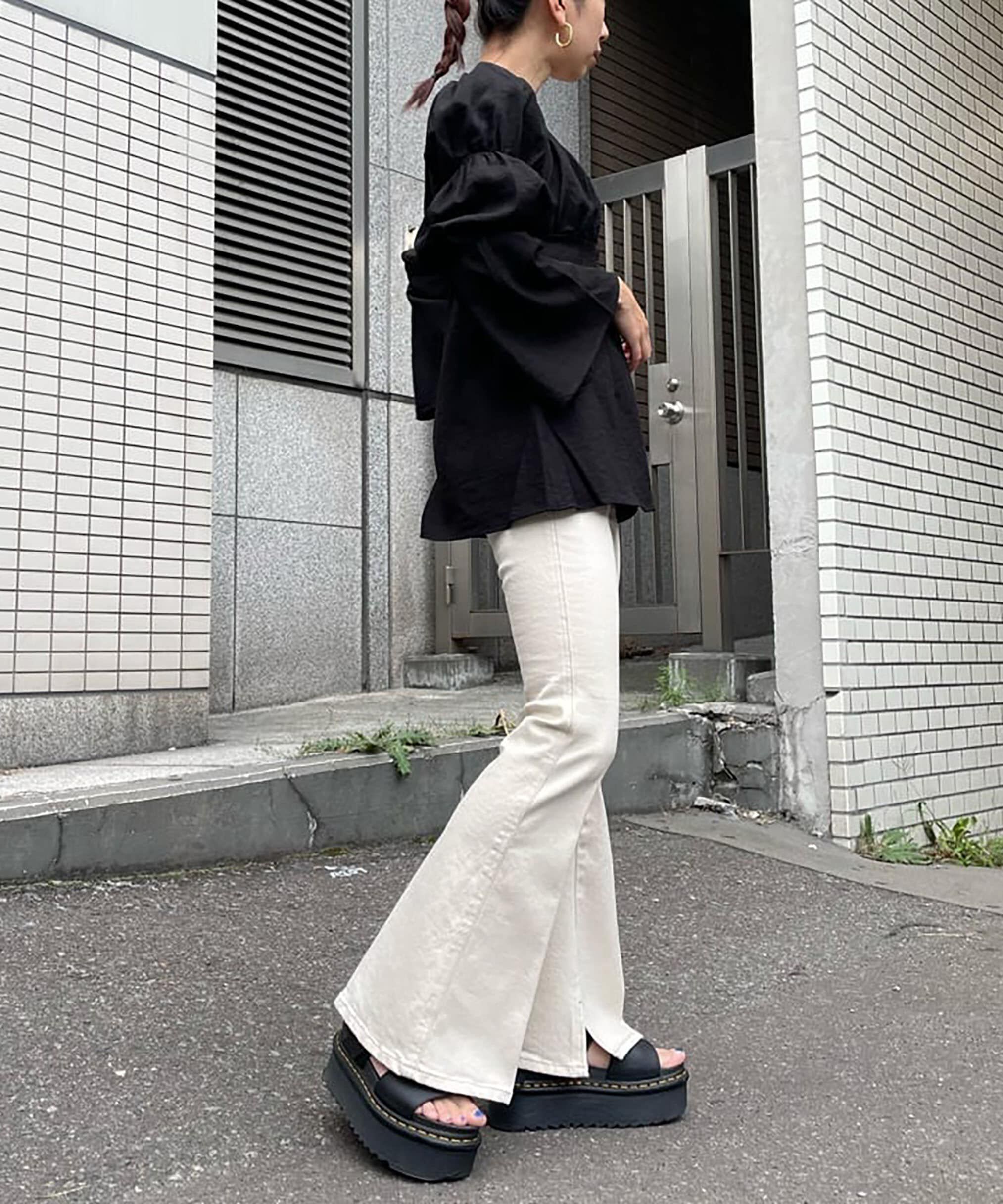  「[Sシリーズ対応商品]内スリットベルボトムデニムパンツ」|その他|