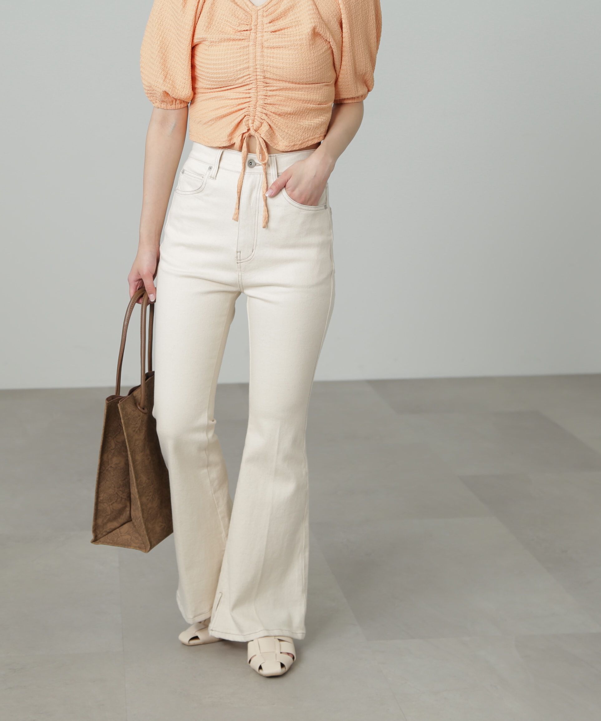  「[Sシリーズ対応商品]内スリットベルボトムデニムパンツ」|その他|