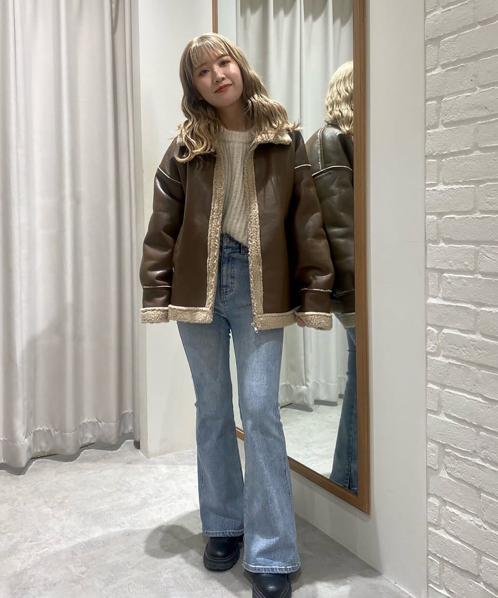  「[Sシリーズ対応商品]内スリットベルボトムデニムパンツ」|その他|