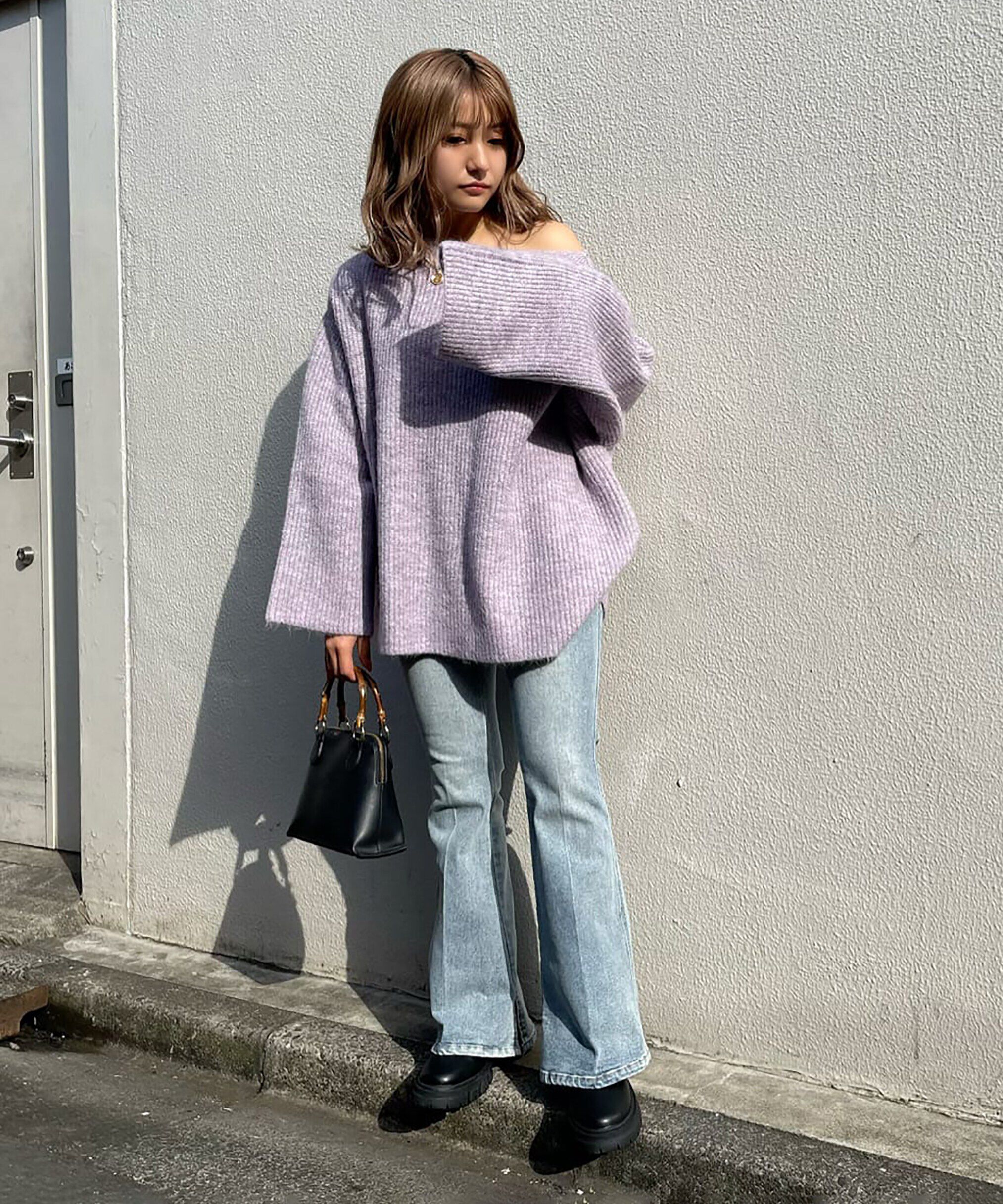  「[Sシリーズ対応商品]内スリットベルボトムデニムパンツ」|その他|