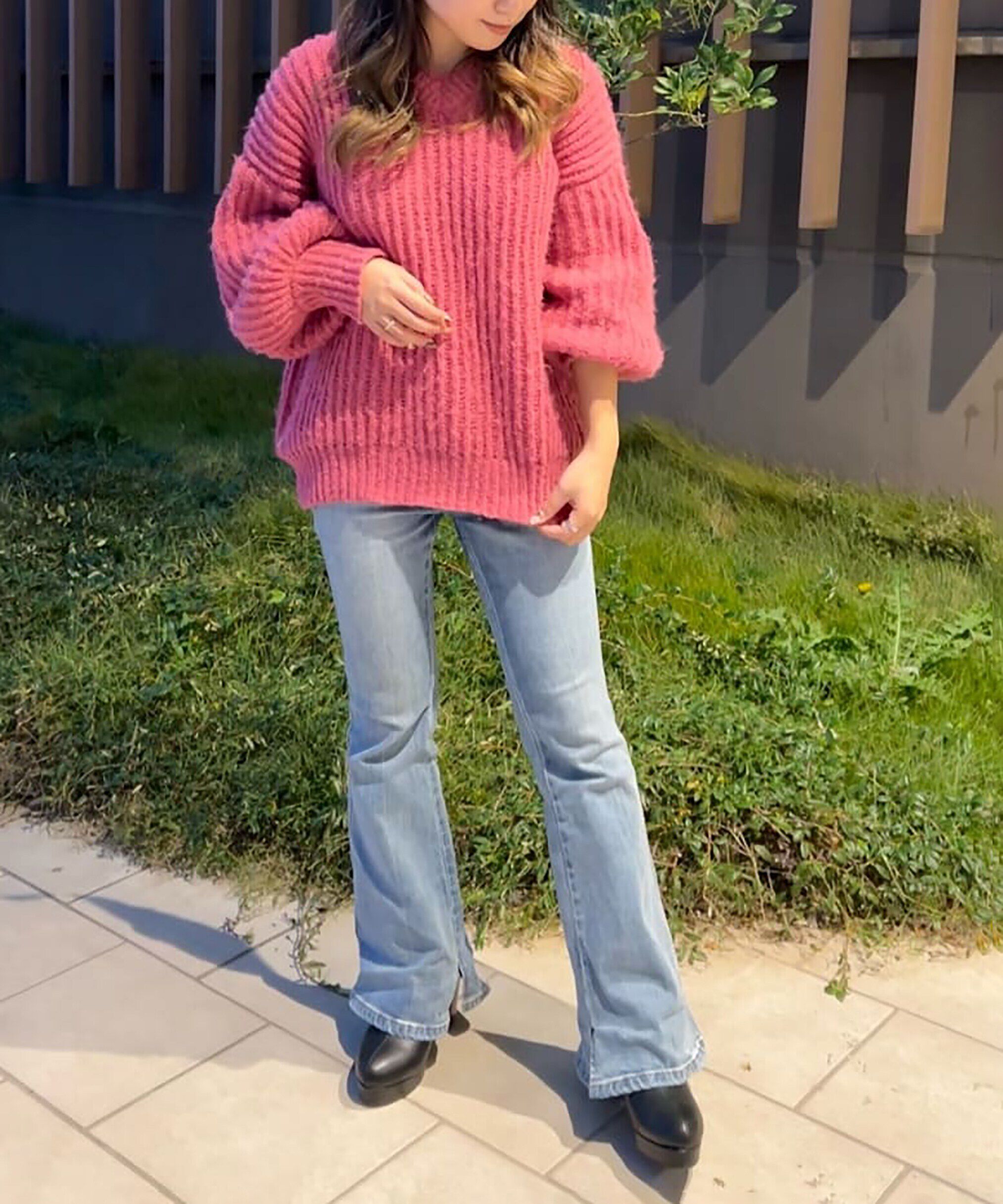  「[Sシリーズ対応商品]内スリットベルボトムデニムパンツ」|その他|