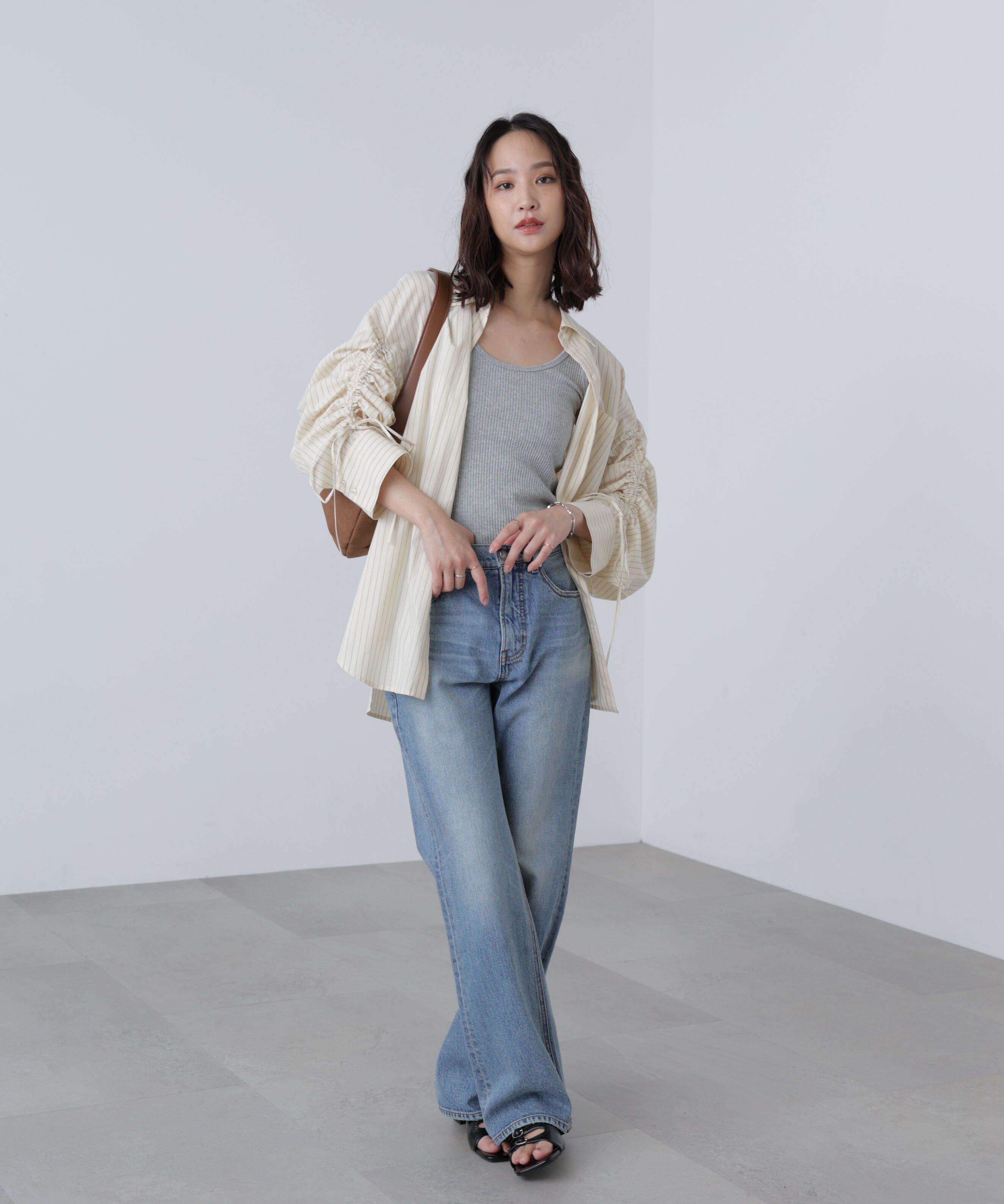  「袖シャーリングオーバーシャツ」|シャツ・ブラウス|