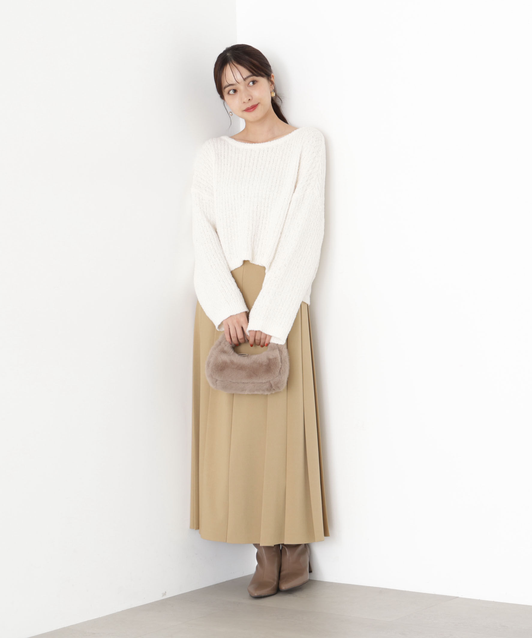 PROPORTION BODY DRESSING「フィルムモール短丈ニット 25AW」|ニット・セーター|