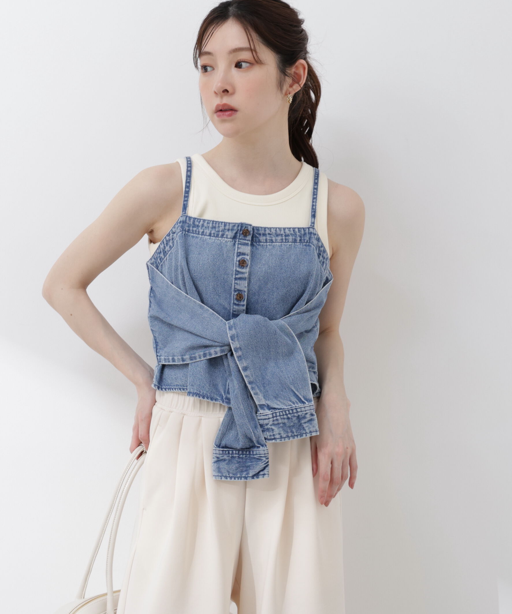 PROPORTION BODY DRESSING「〈a/mie〉シャツビスチェ 26SS」|シャツ・ブラウス|