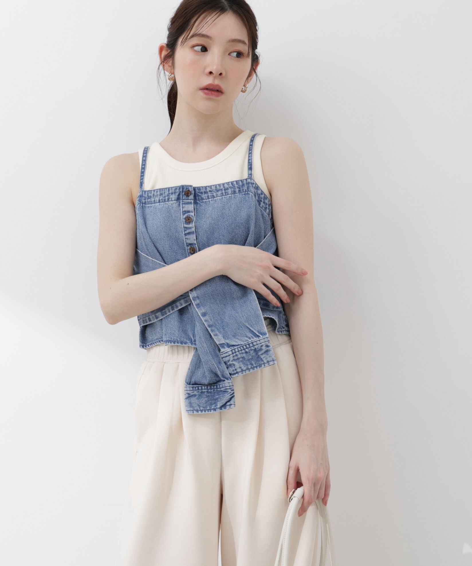 PROPORTION BODY DRESSING「〈a/mie〉シャツビスチェ 26SS」|シャツ・ブラウス|