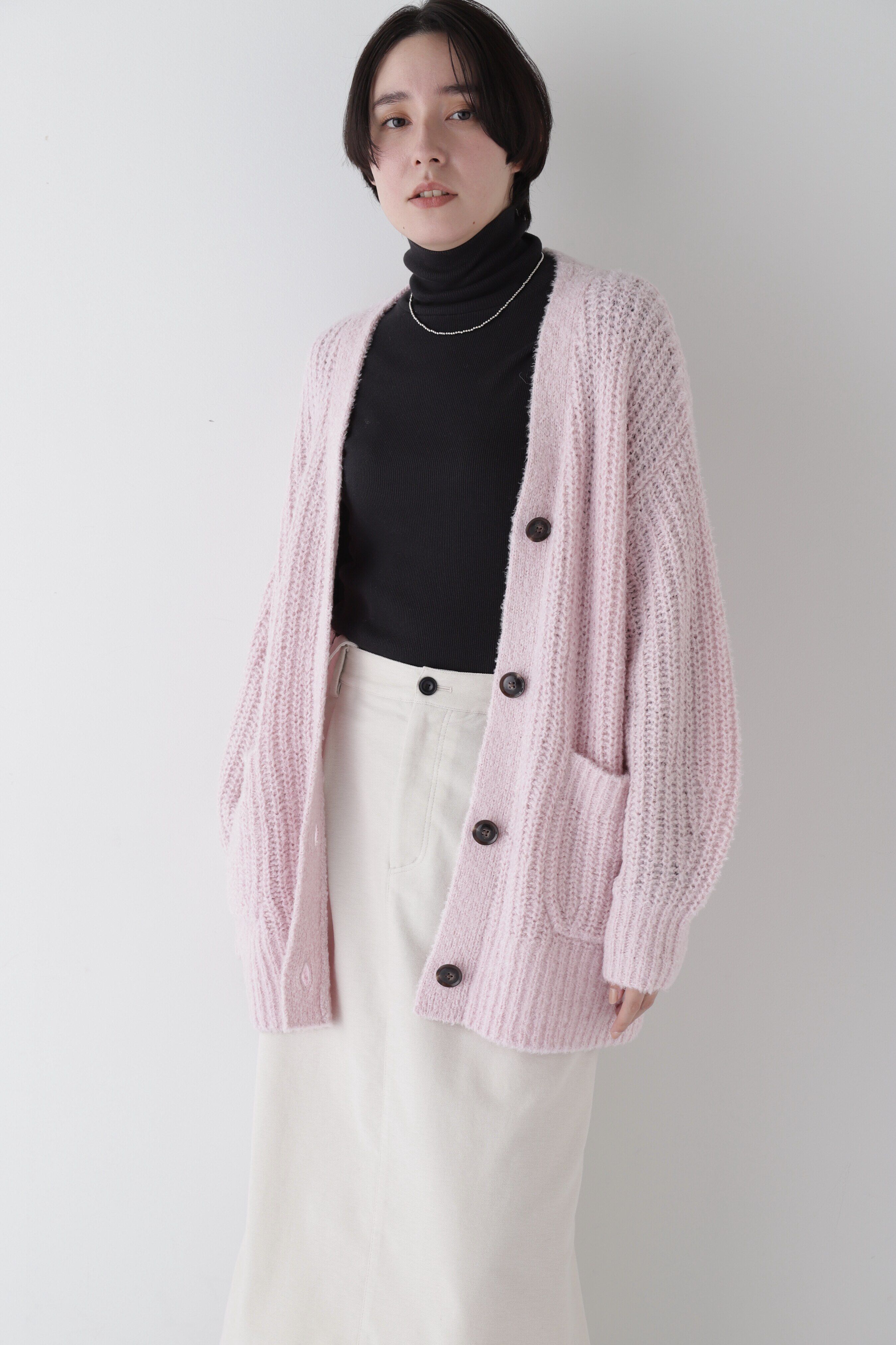  「◆ブークレ片畦2WAYはおり」|ニット・セーター|