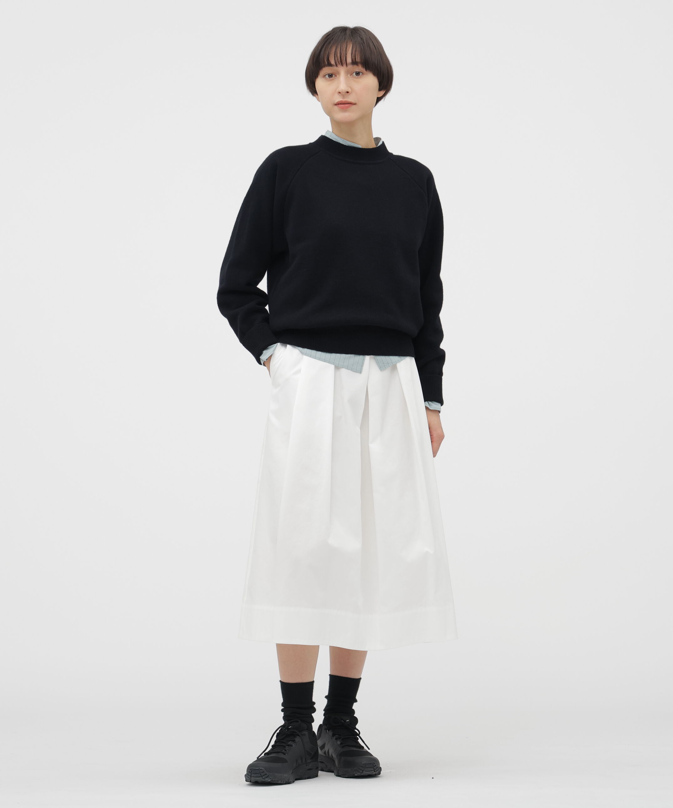  「SOFT BRUSHED COTTON TWILL SKIRT」|スカート|WHITE