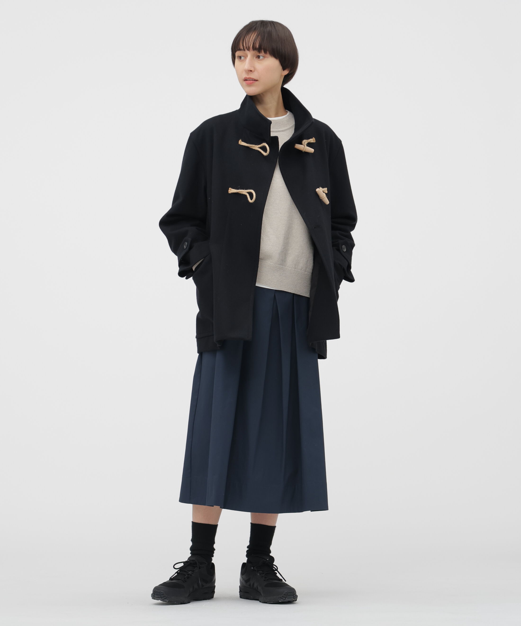  「SOFT BRUSHED COTTON TWILL SKIRT」|スカート|DARK BLUE4