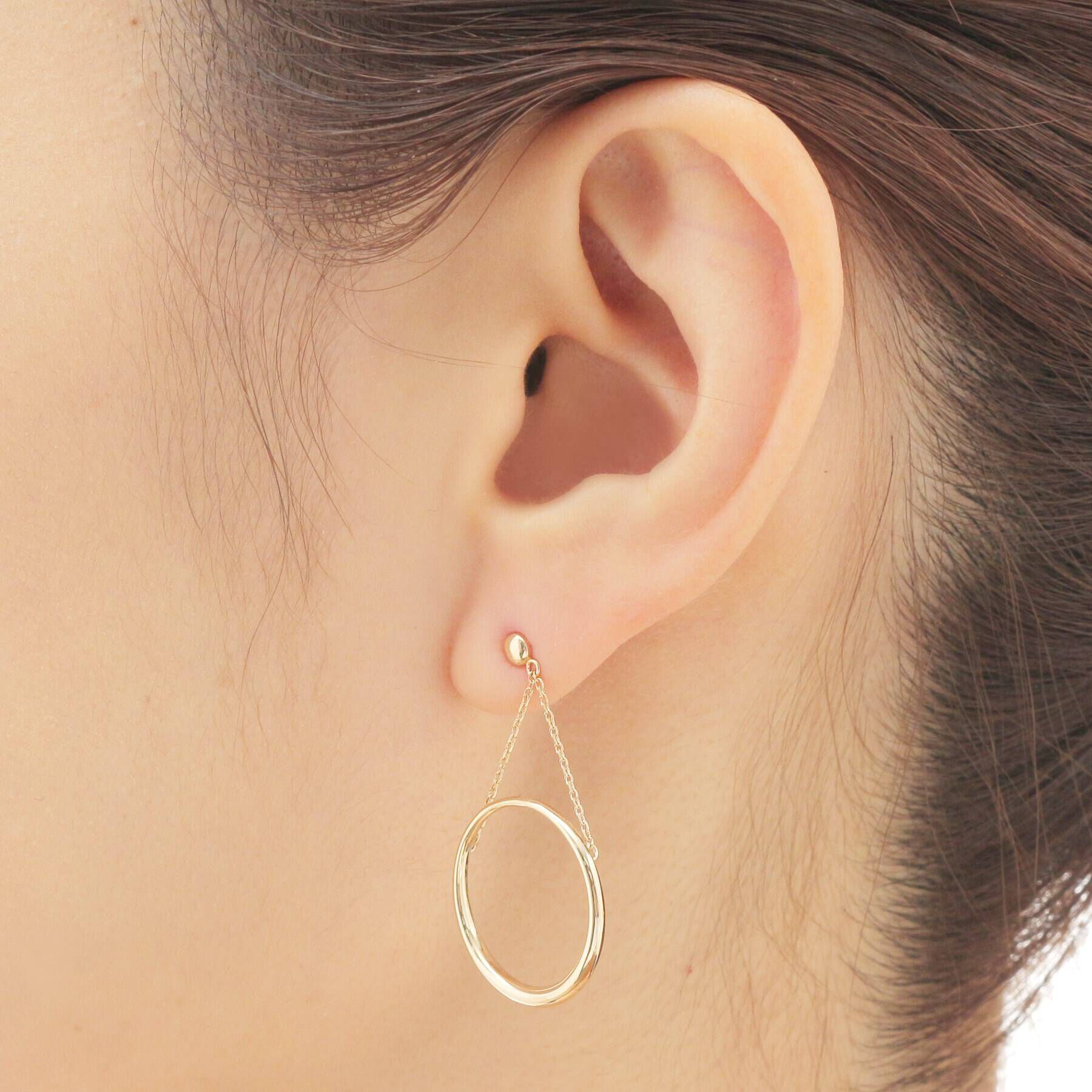 COCOSHNIK「K10中空フープ スタッドピアス」|ピアス|