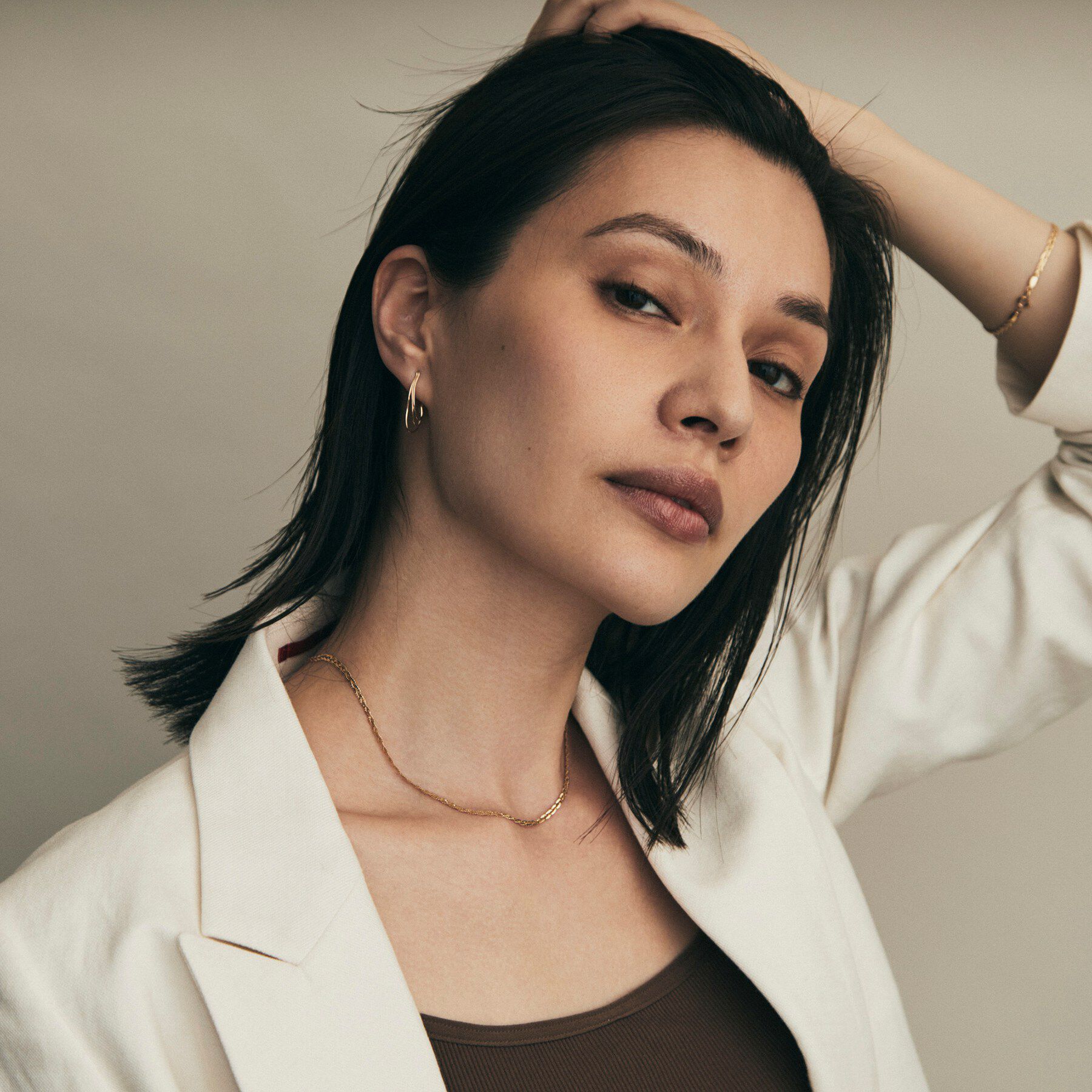 COCOSHNIK「K10ベネフラット三つ編み ネックレス」|ネックレス|