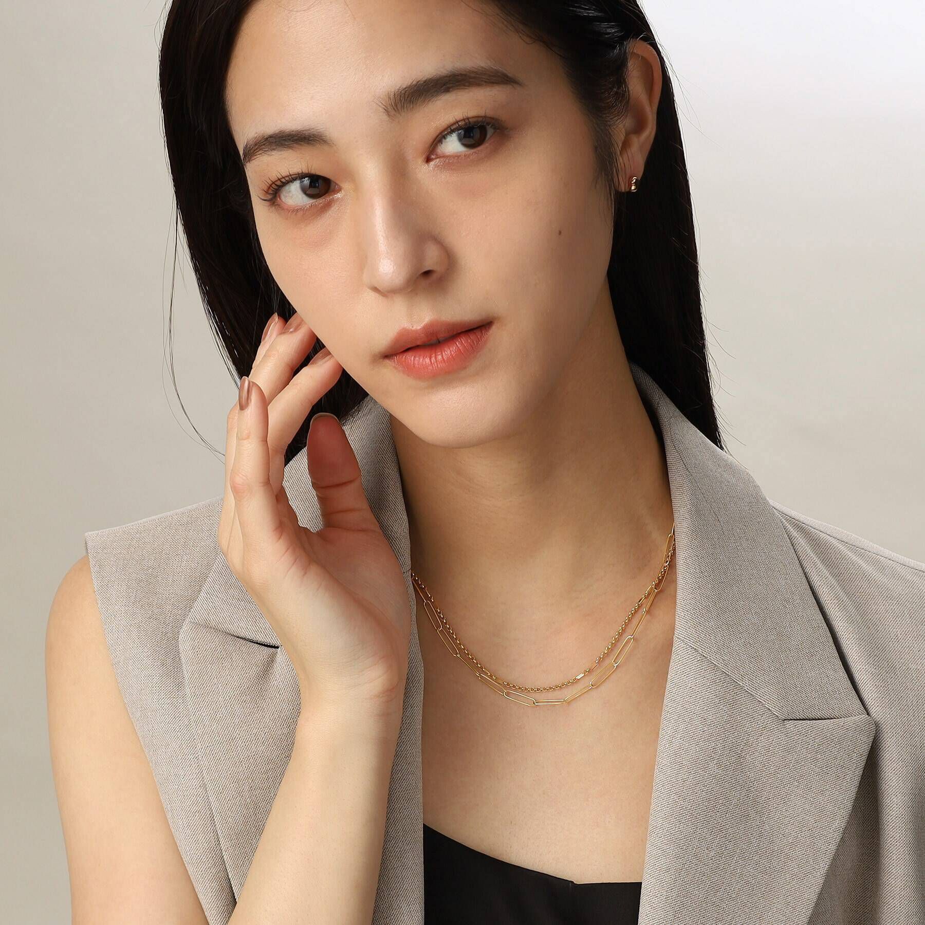 COCOSHNIK「K18PCロング ネックレスM」|ネックレス|