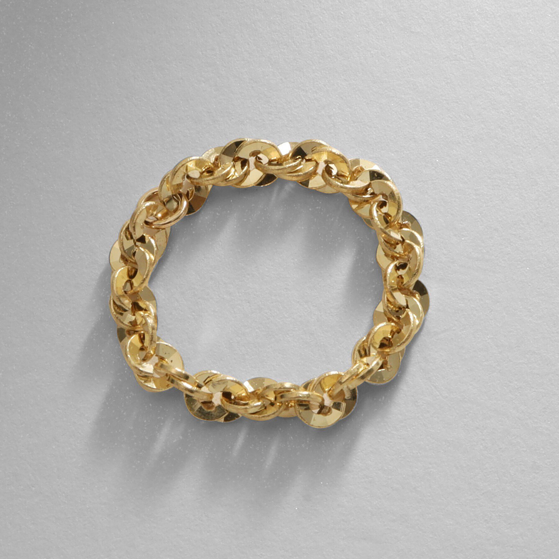 COCOSHNIK「K18中空モザイクチェーン リング太」|リング|