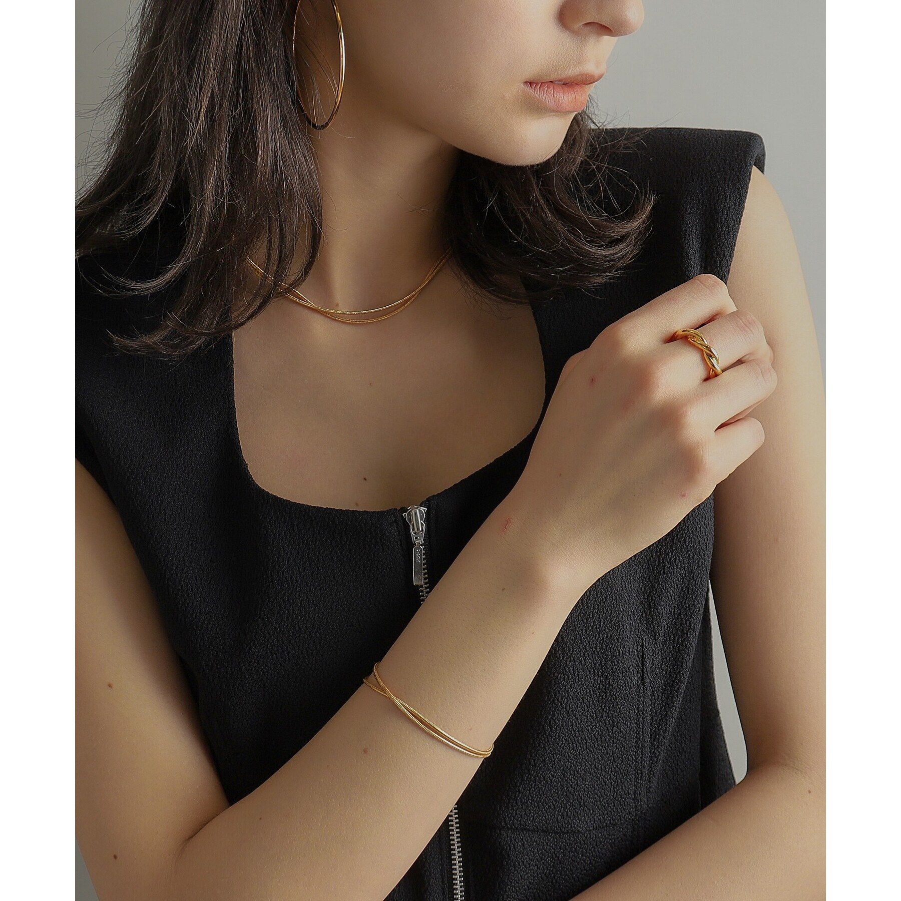 COCOSHNIK ONKITSCH「シルバー ラインリング ツイスト GP」|リング|