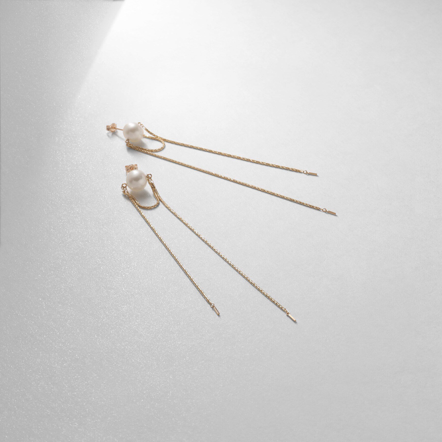 COCOSHNIK「K10パール スパイクトリプルフリンジ スタッドピアス」|ピアス|