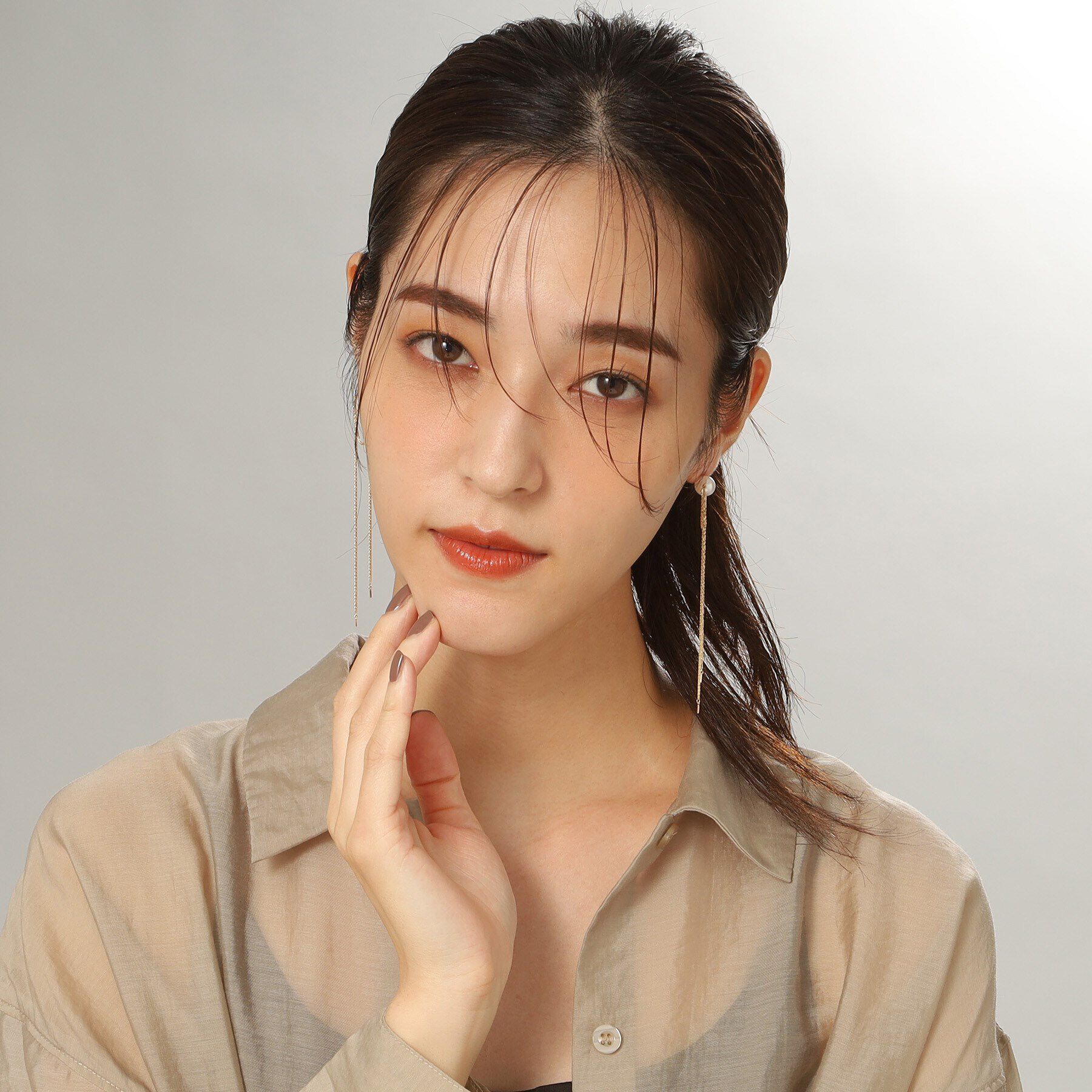 COCOSHNIK「K10パール スパイクトリプルフリンジ スタッドピアス」|ピアス|