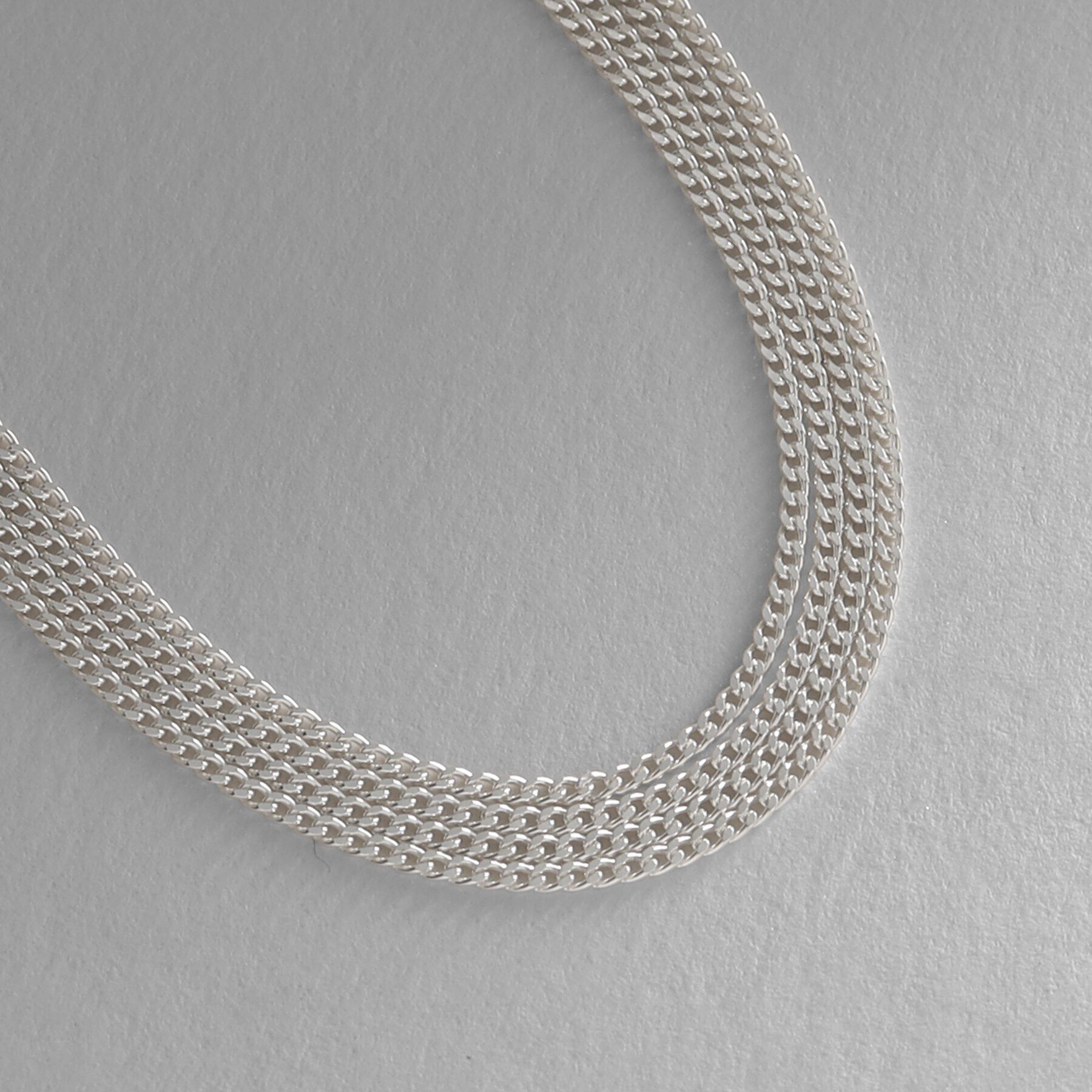 COCOSHNIK ONKITSCH「シルバー カーブチェーン レイヤード ブレスレット」|ブレスレット・バングル|