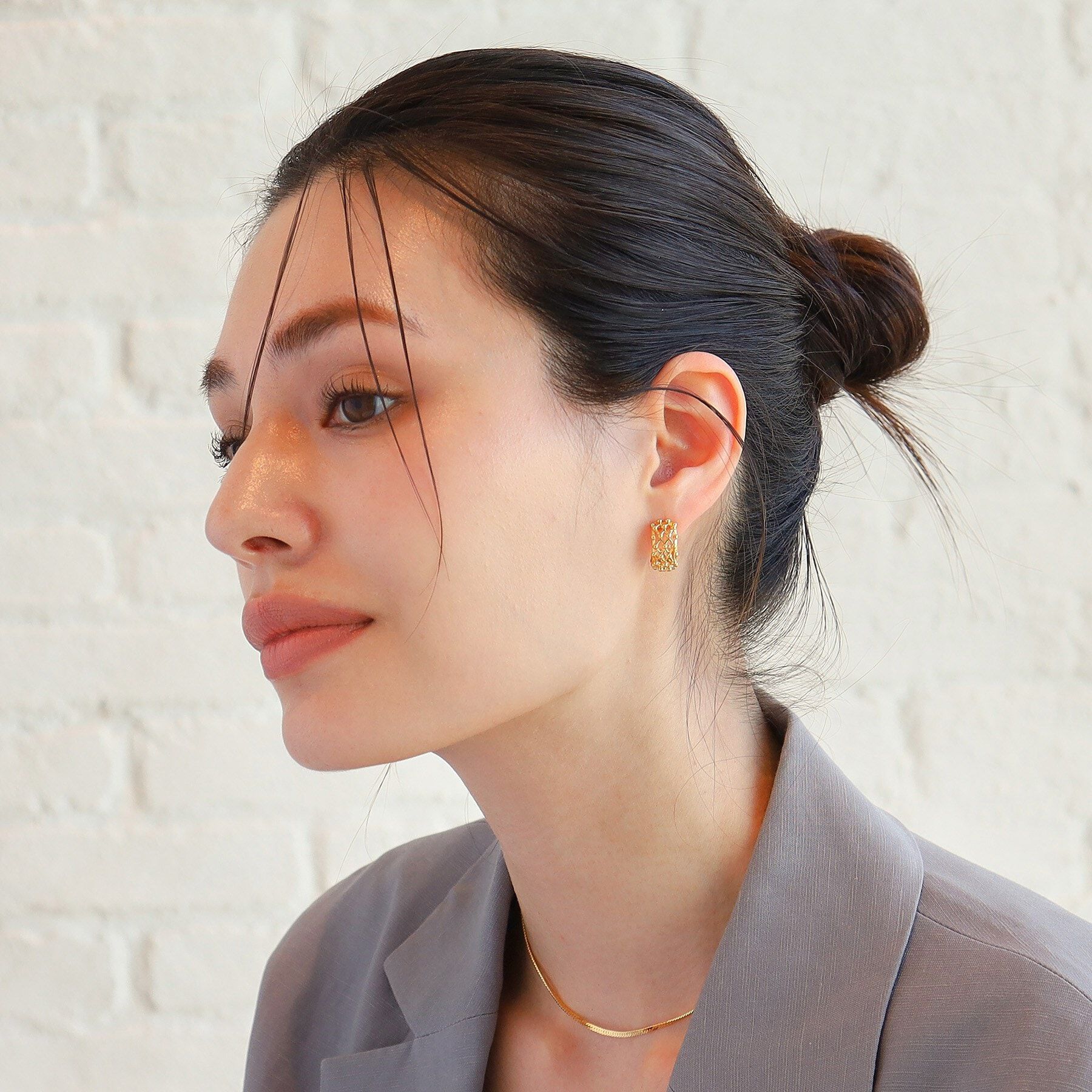 COCOSHNIK ONKITSCH「シルバー スモールフープ ボールメッシュ ピアス GP」|ピアス|