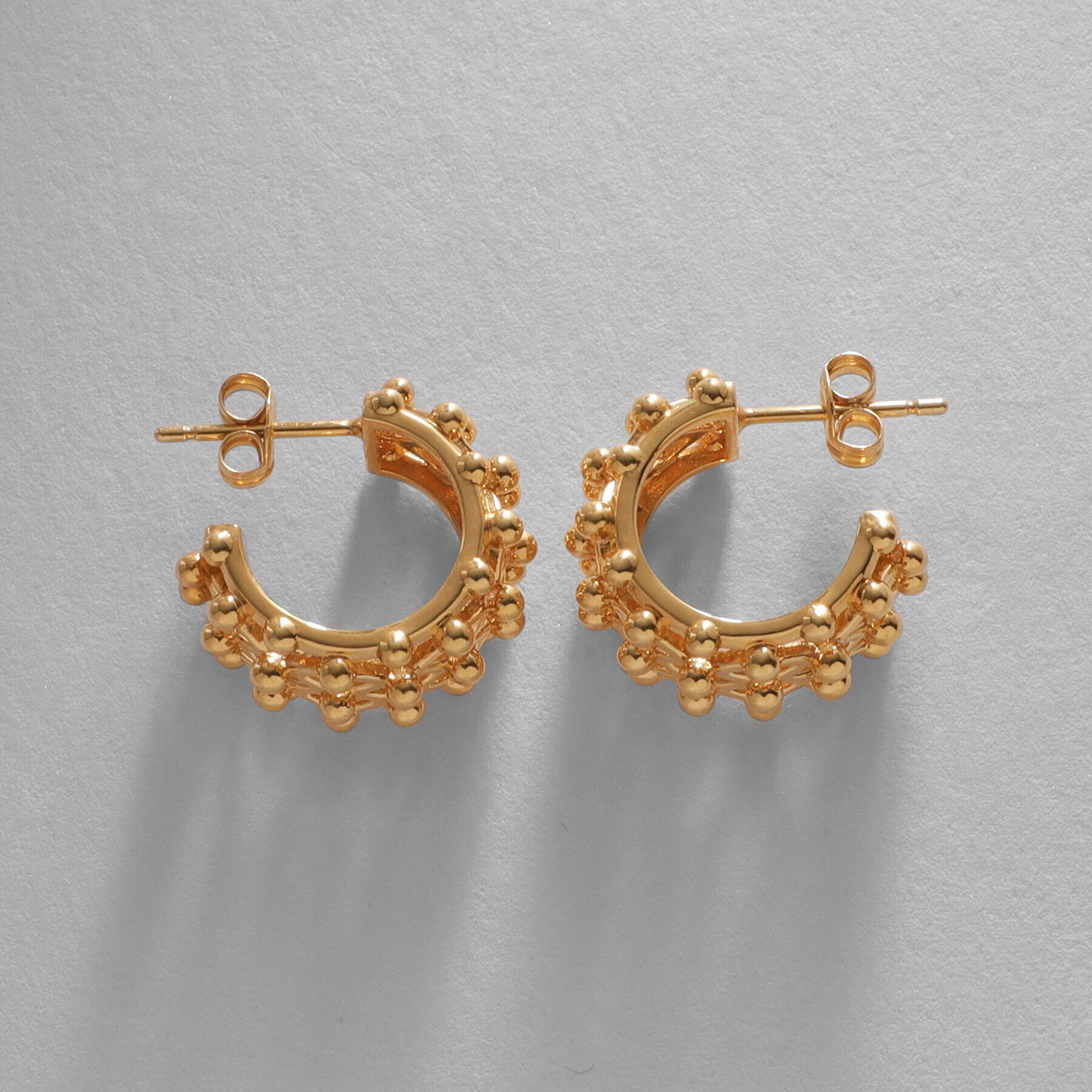 COCOSHNIK ONKITSCH「シルバー スモールフープ ボールメッシュ ピアス GP」|ピアス|