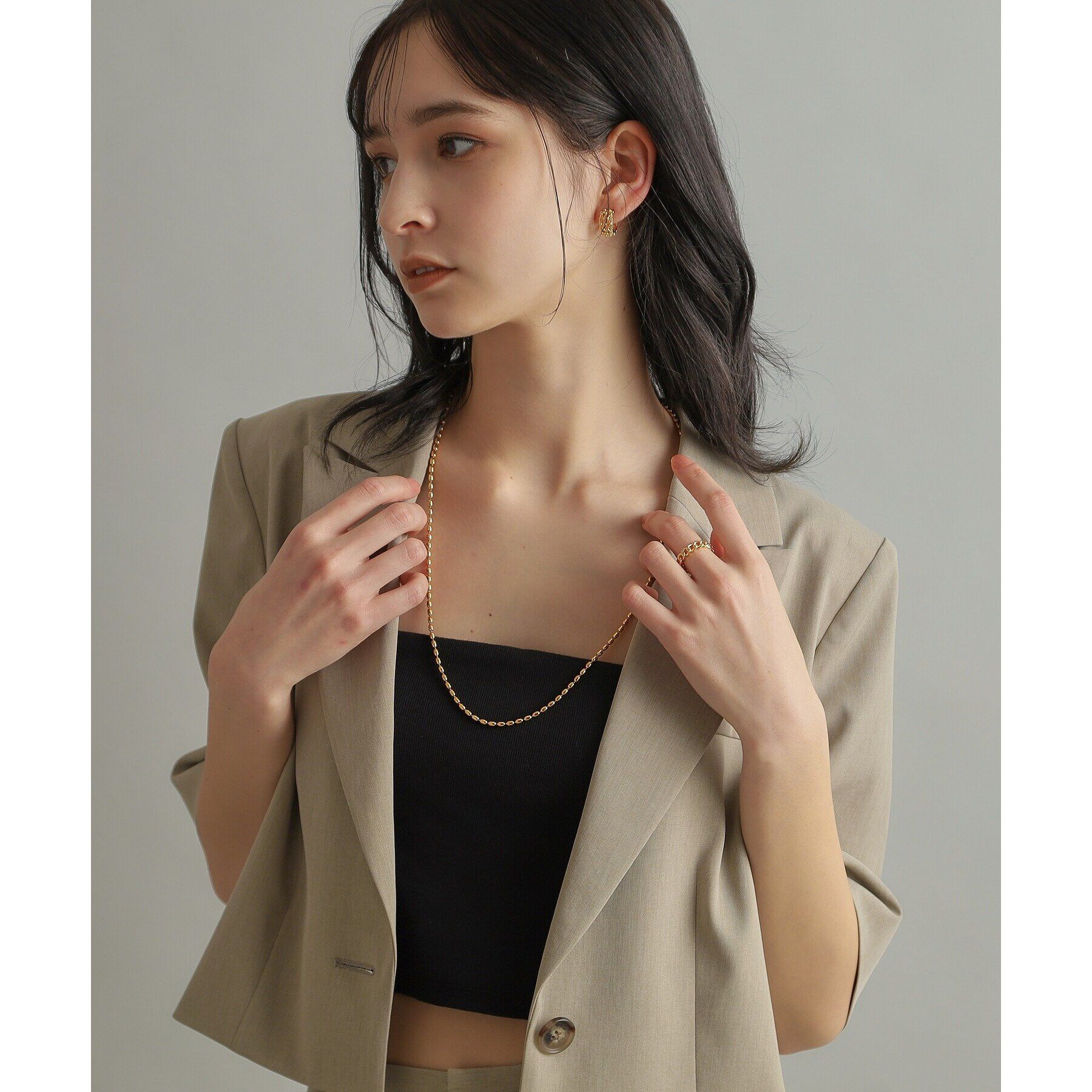 COCOSHNIK ONKITSCH「シルバー スモールフープ ボールメッシュ ピアス GP」|ピアス|