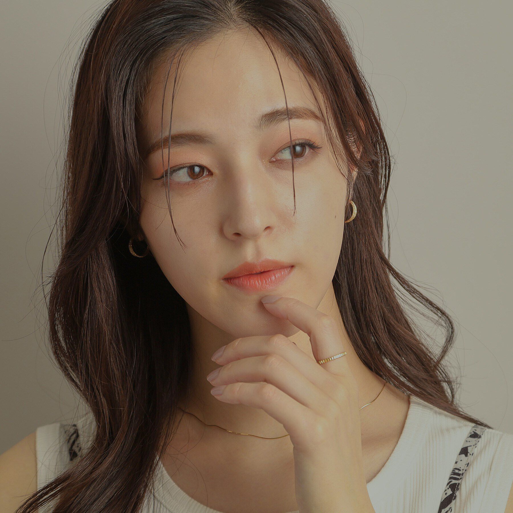 COCOSHNIK「K18ミラーカット7連 フープピアス」|ピアス|