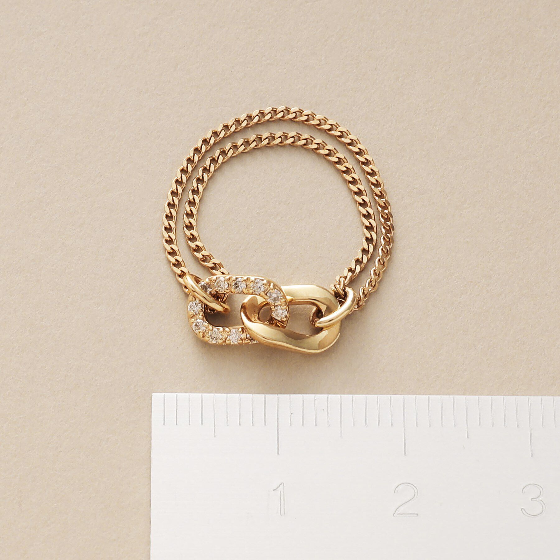 COCOSHNIK「K10ダイヤモンド キヘイリンクチェーン リング」|リング|