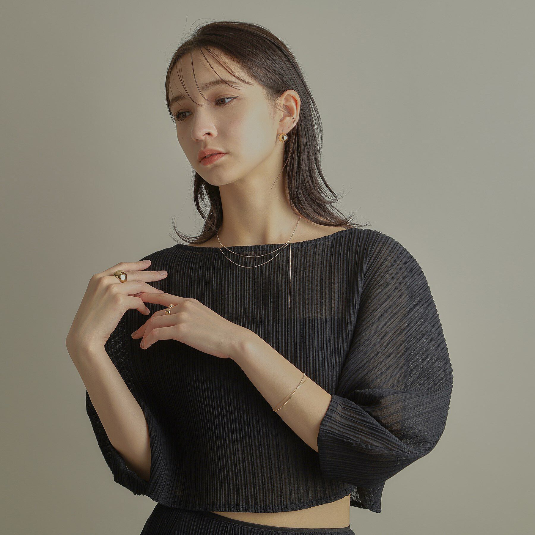 COCOSHNIK「K10ボール&times;キヘイハンギングチェーン ネックレス」|ネックレス|