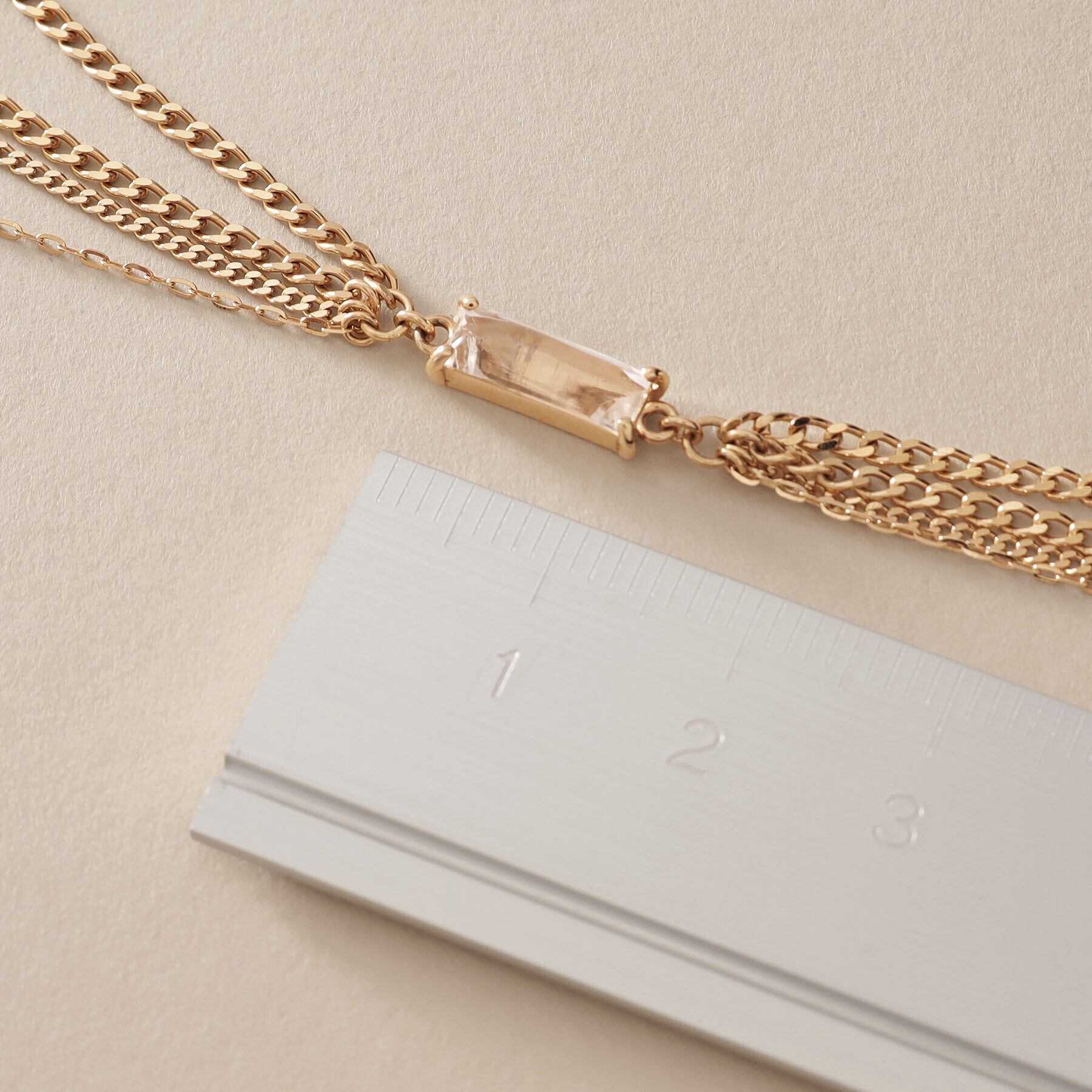 COCOSHNIK「K10クォーツ キヘイミックスチェーンフリンジ ネックレス」|ネックレス|