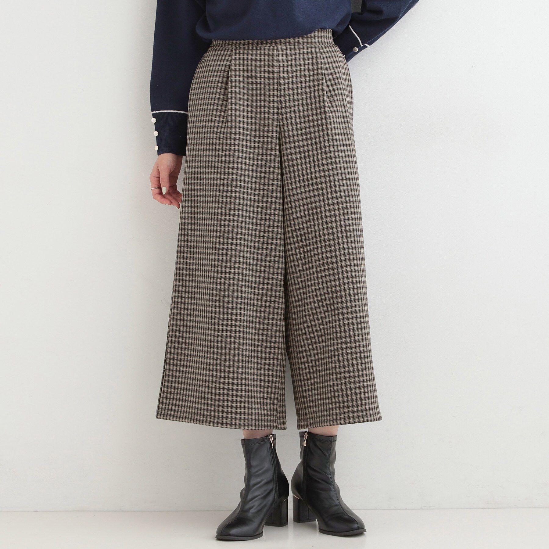 SHOO･LA･RUE「【洗濯機可/S-LL】体型カバーにも ガウチョパンツ」|その他|チャコールグレー(2