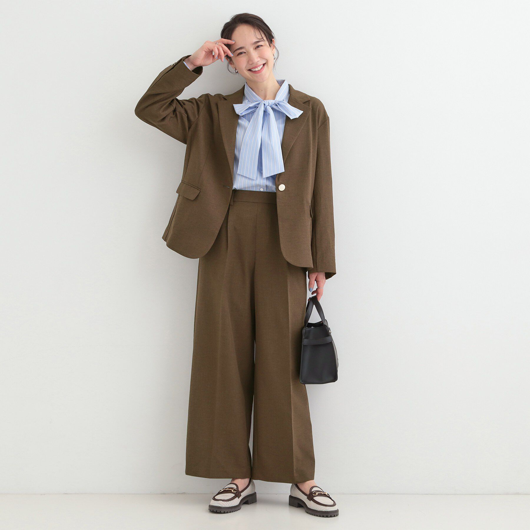 SHOO･LA･RUE「【洗濯機可/セットアップ可/SS-LL/UV】オンにもオフにも きれいに見えワイドパンツ」|その他|