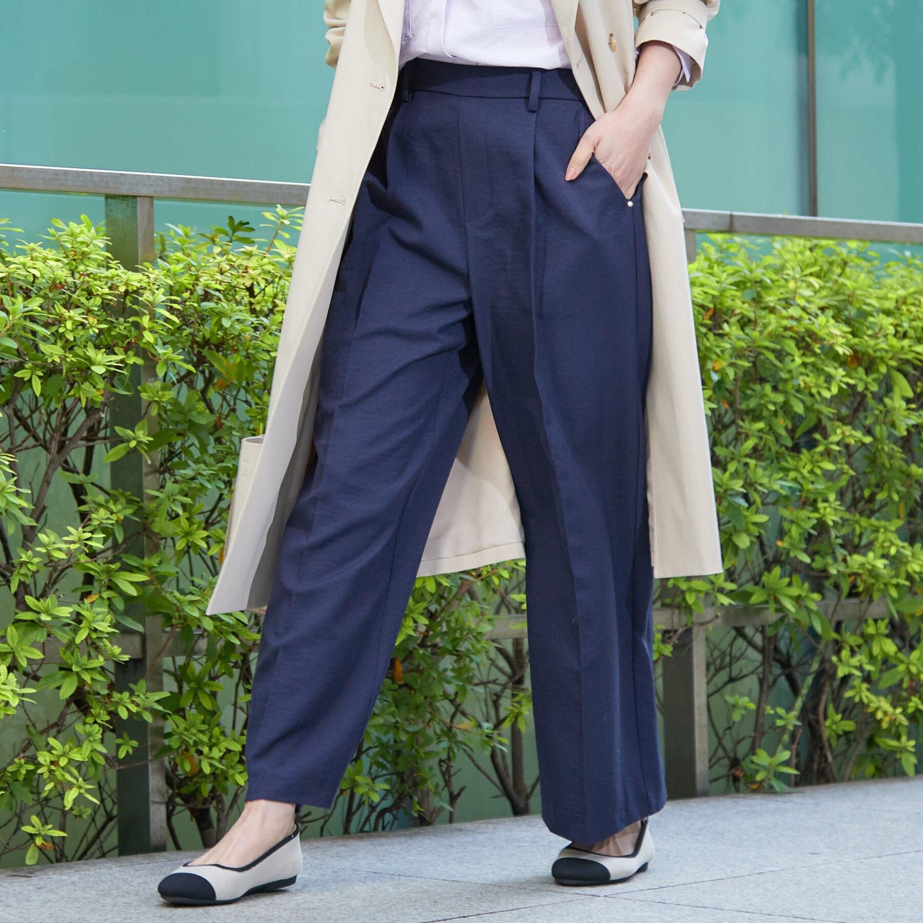 SHOO･LA･RUE「【洗濯機可/セットアップ可/SS-LL/UV】オンにもオフにも きれいに見えワイドパンツ」|その他|