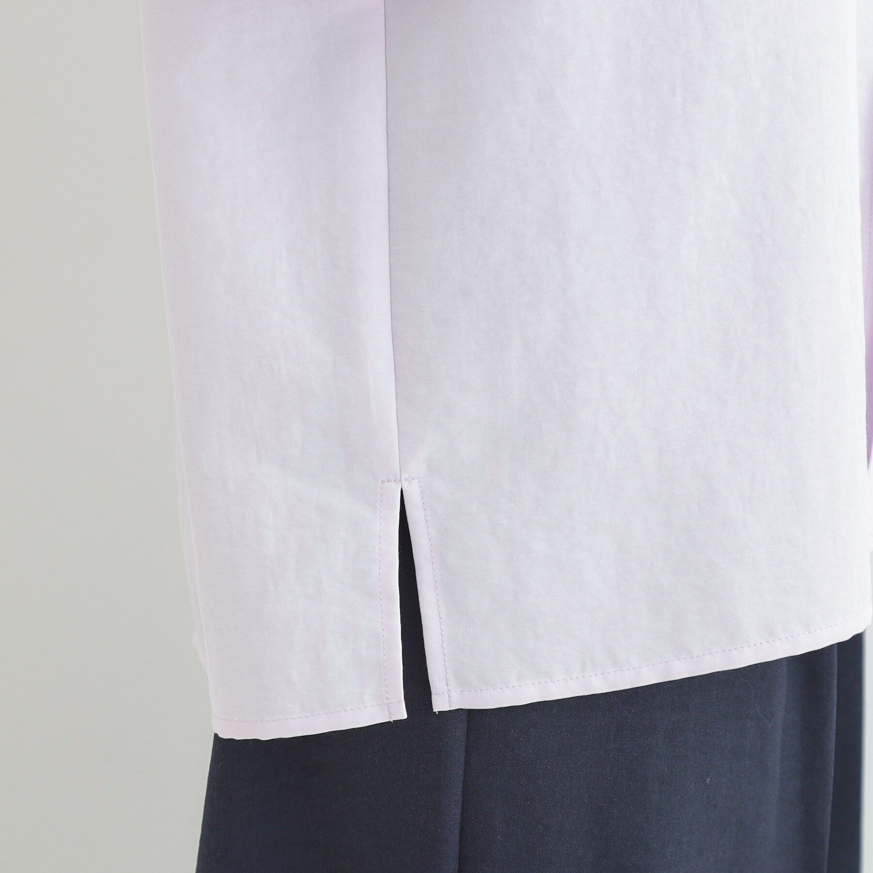 SHOO･LA･RUE「【洗濯後しわになりにくい/S-LL/UV】きれいめにもラフにも　フラップポケットがポイントのバンドカ」|シャツ・ブラウス|