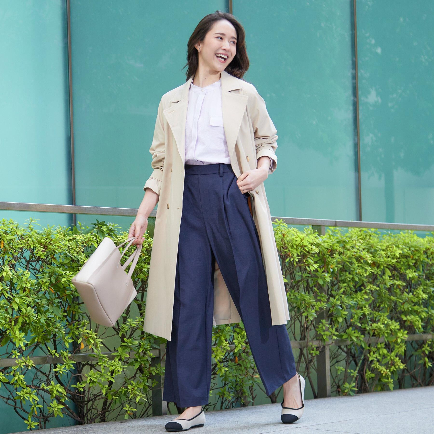 SHOO･LA･RUE「【洗濯後しわになりにくい/S-LL/UV】きれいめにもラフにも　フラップポケットがポイントのバンドカ」|シャツ・ブラウス|