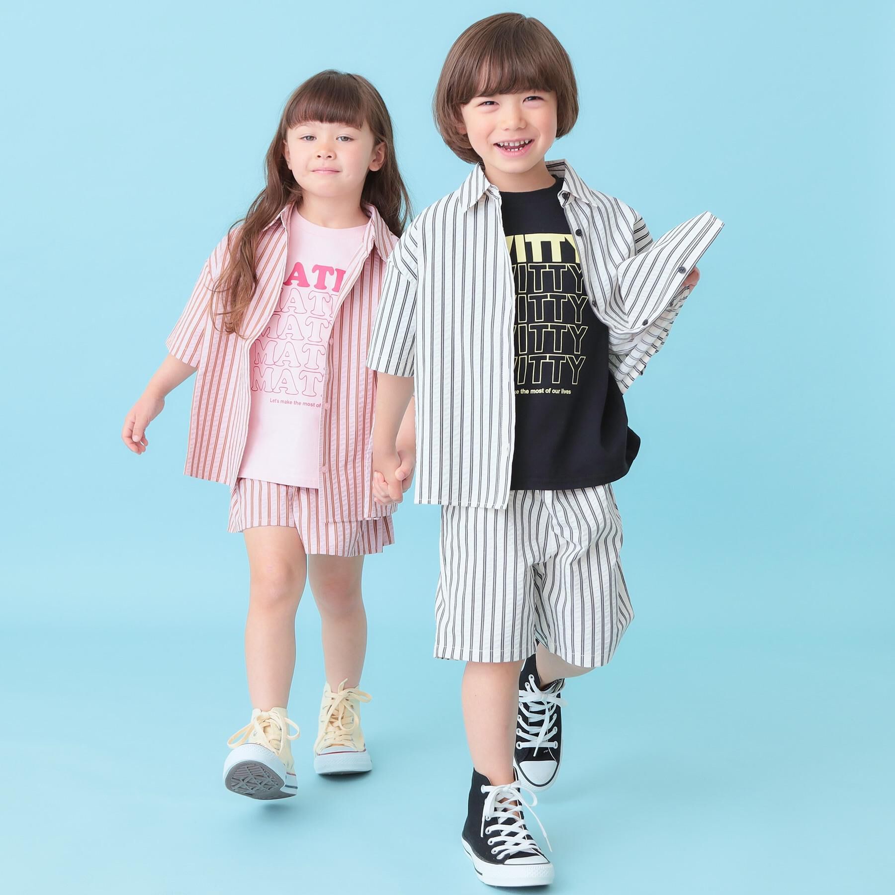 SHOO･LA･RUE「【110-140cm】サッカーストライプフリルスカパン」|スカート|