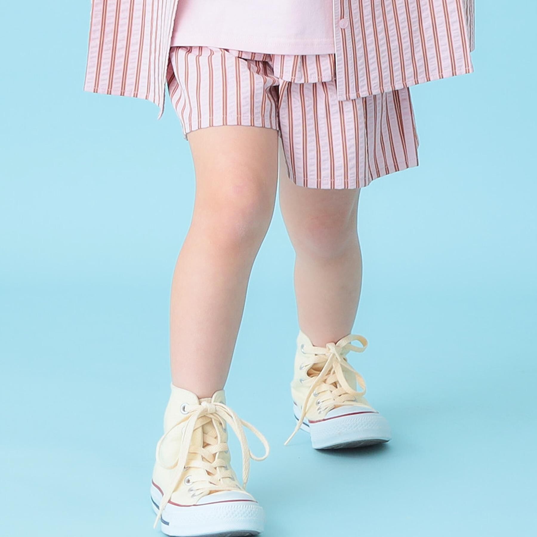 SHOO･LA･RUE「【110-140cm】サッカーストライプフリルスカパン」|スカート|