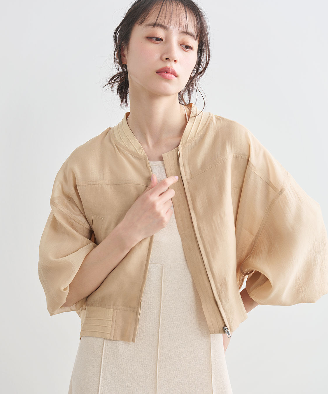 COCO DEAL「シアーオーガンジーブルゾン」|ブルゾン・スタジャン|