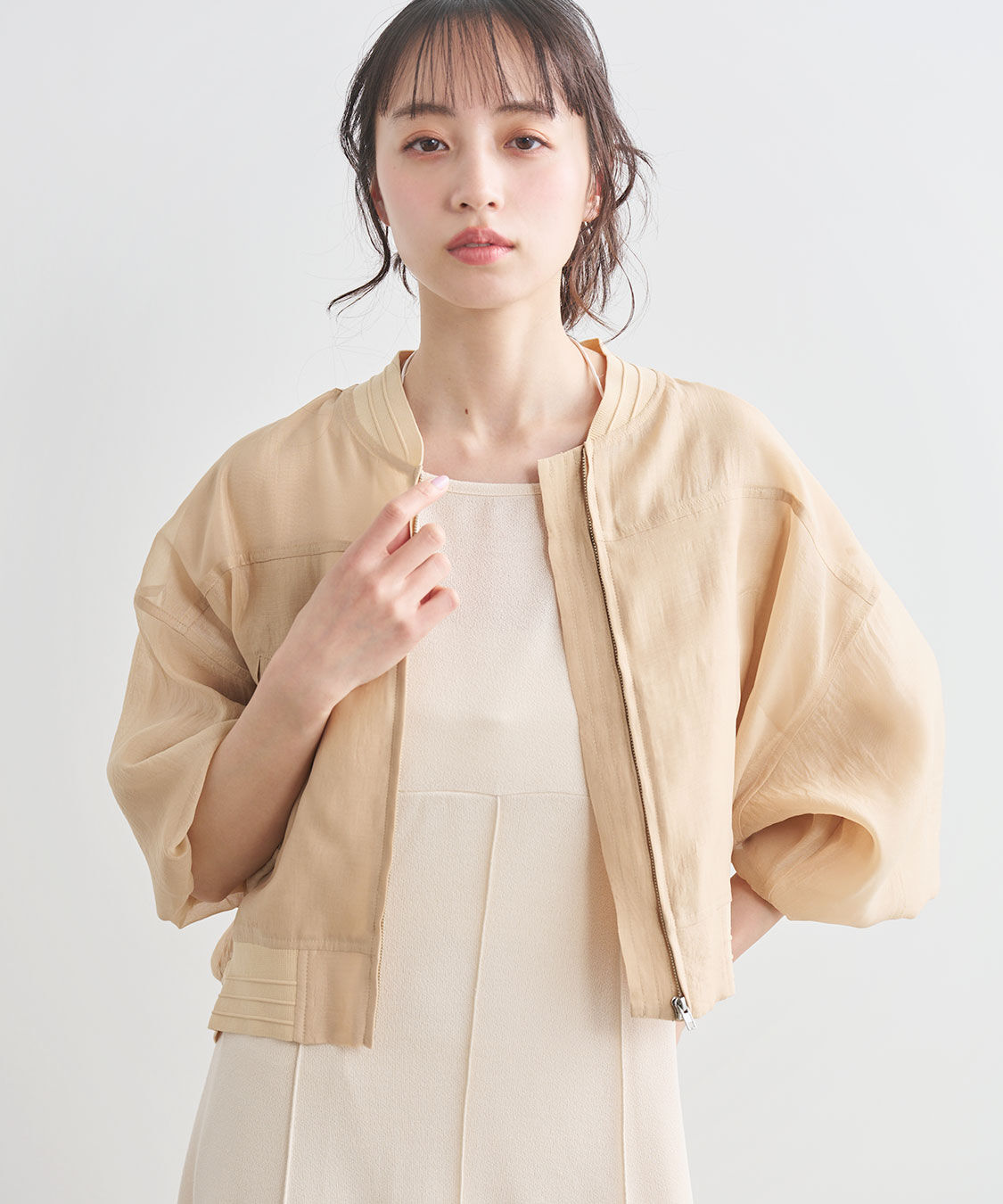 COCO DEAL「シアーオーガンジーブルゾン」|ブルゾン・スタジャン|