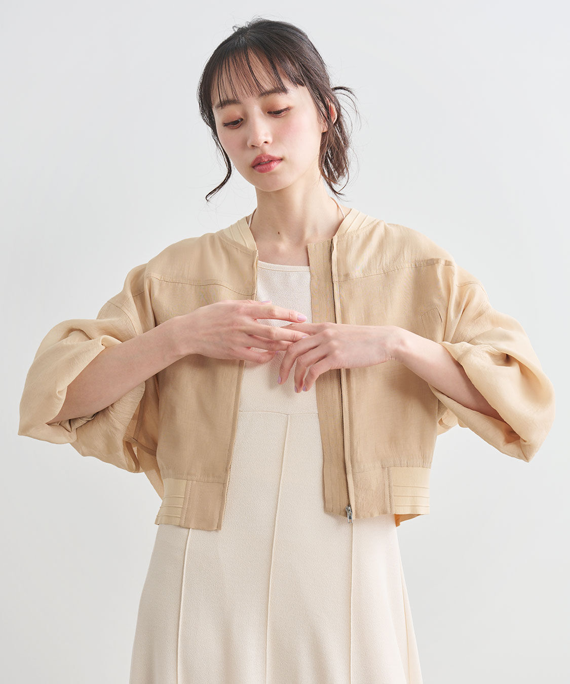 COCO DEAL「シアーオーガンジーブルゾン」|ブルゾン・スタジャン|