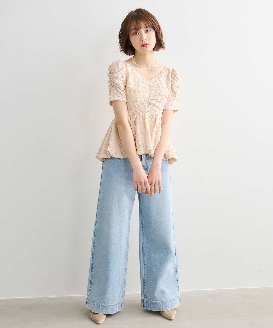 COCO DEAL「バルーンペプラムカットソートップス」|Tシャツ・カットソー|