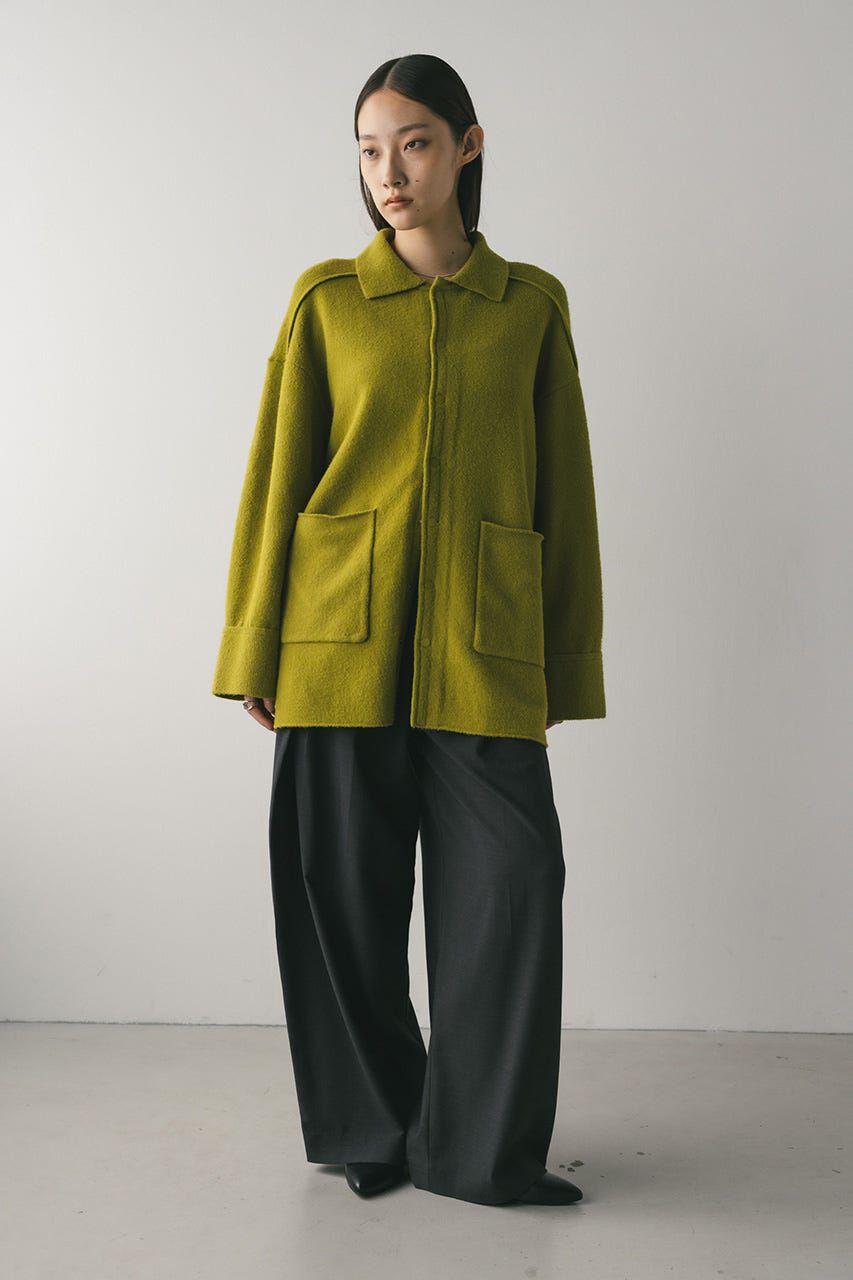 STYLEMIXER「ハイラインウールミックスニットシャツ」|カーディガン|GRN