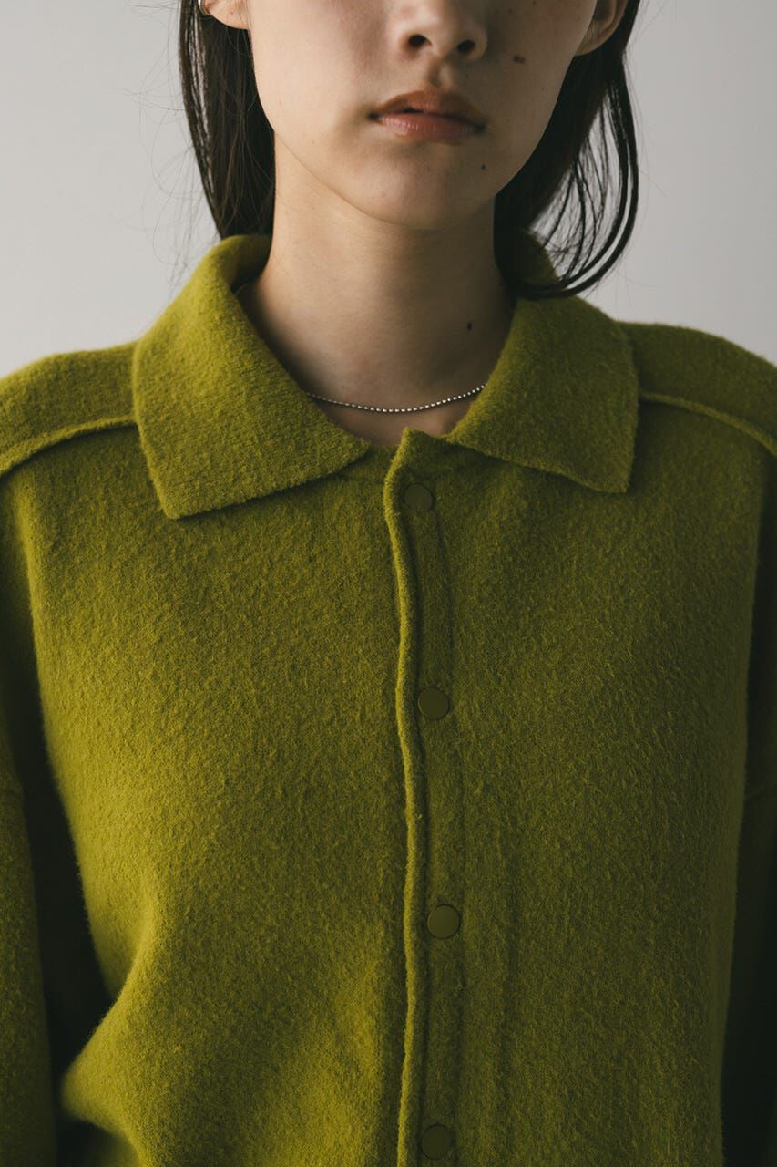 STYLEMIXER「ハイラインウールミックスニットシャツ」|カーディガン|