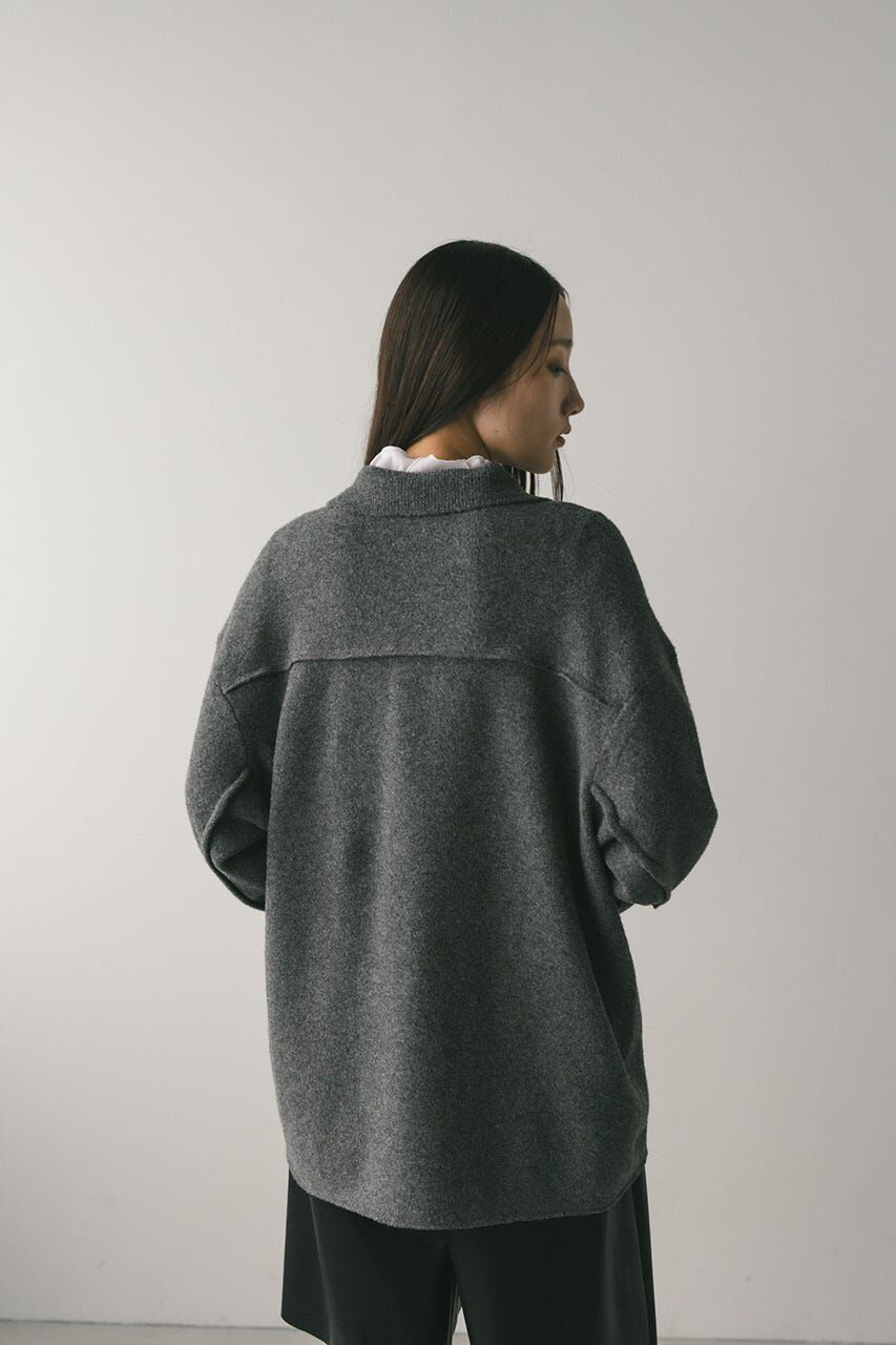 STYLEMIXER「ハイラインウールミックスニットシャツ」|カーディガン|